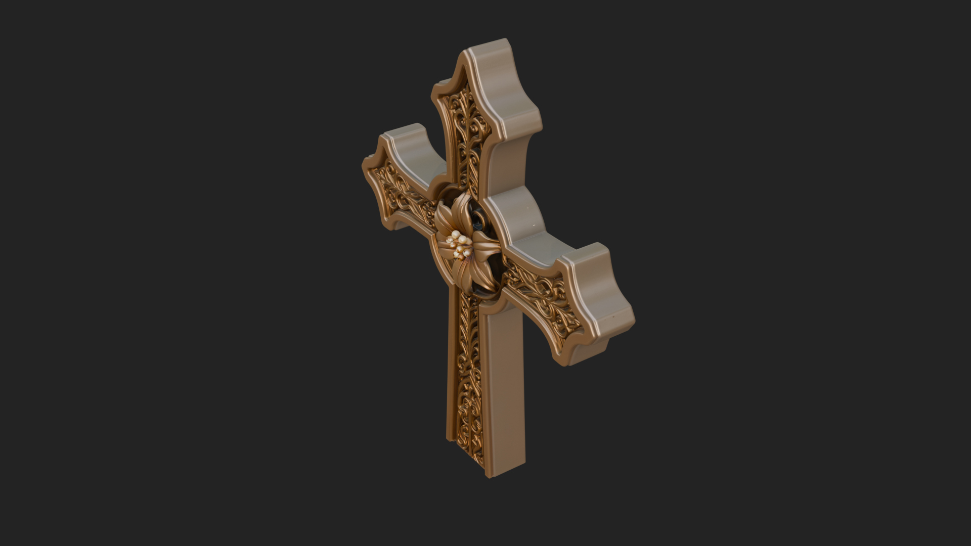 Carved Relief Wall Cross Design 212 3D Print Model 3D Model