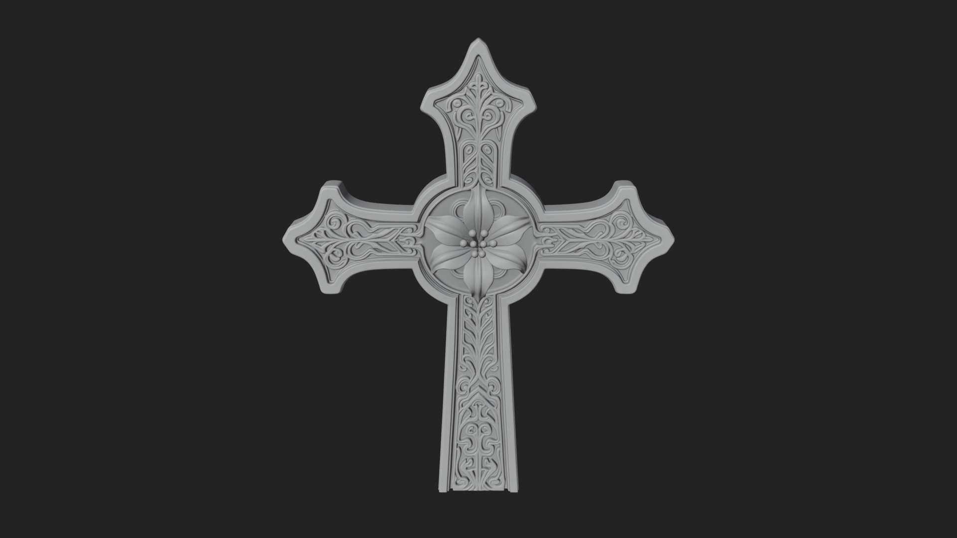Carved Relief Wall Cross Design 212 3D Print Model 3D Model