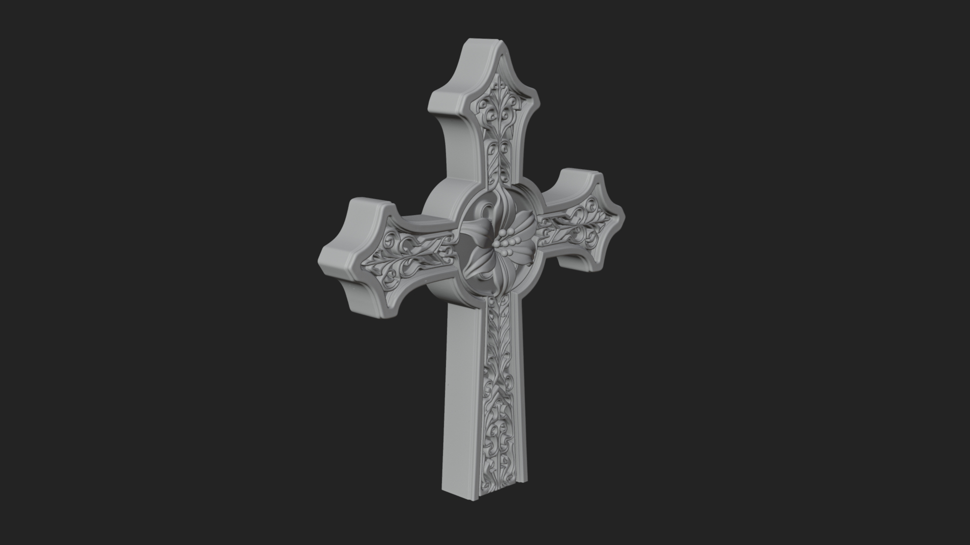 Carved Relief Wall Cross Design 212 3D Print Model 3D Model