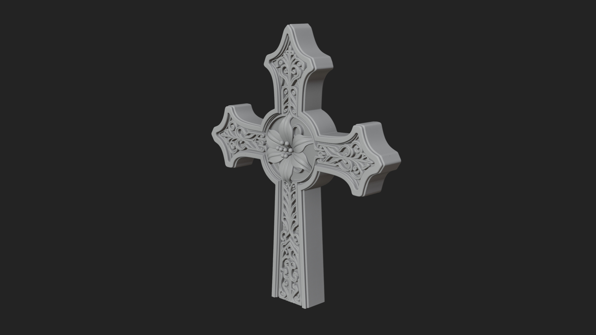 Carved Relief Wall Cross Design 212 3D Print Model 3D Model