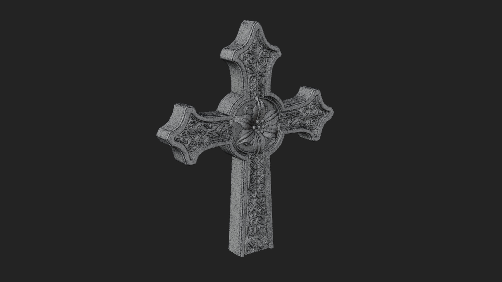 Carved Relief Wall Cross Design 212 3D Print Model 3D Model