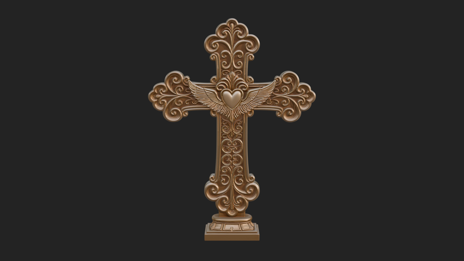 Carved Relief Wall Cross Design 213 3D Print Model 3D Model