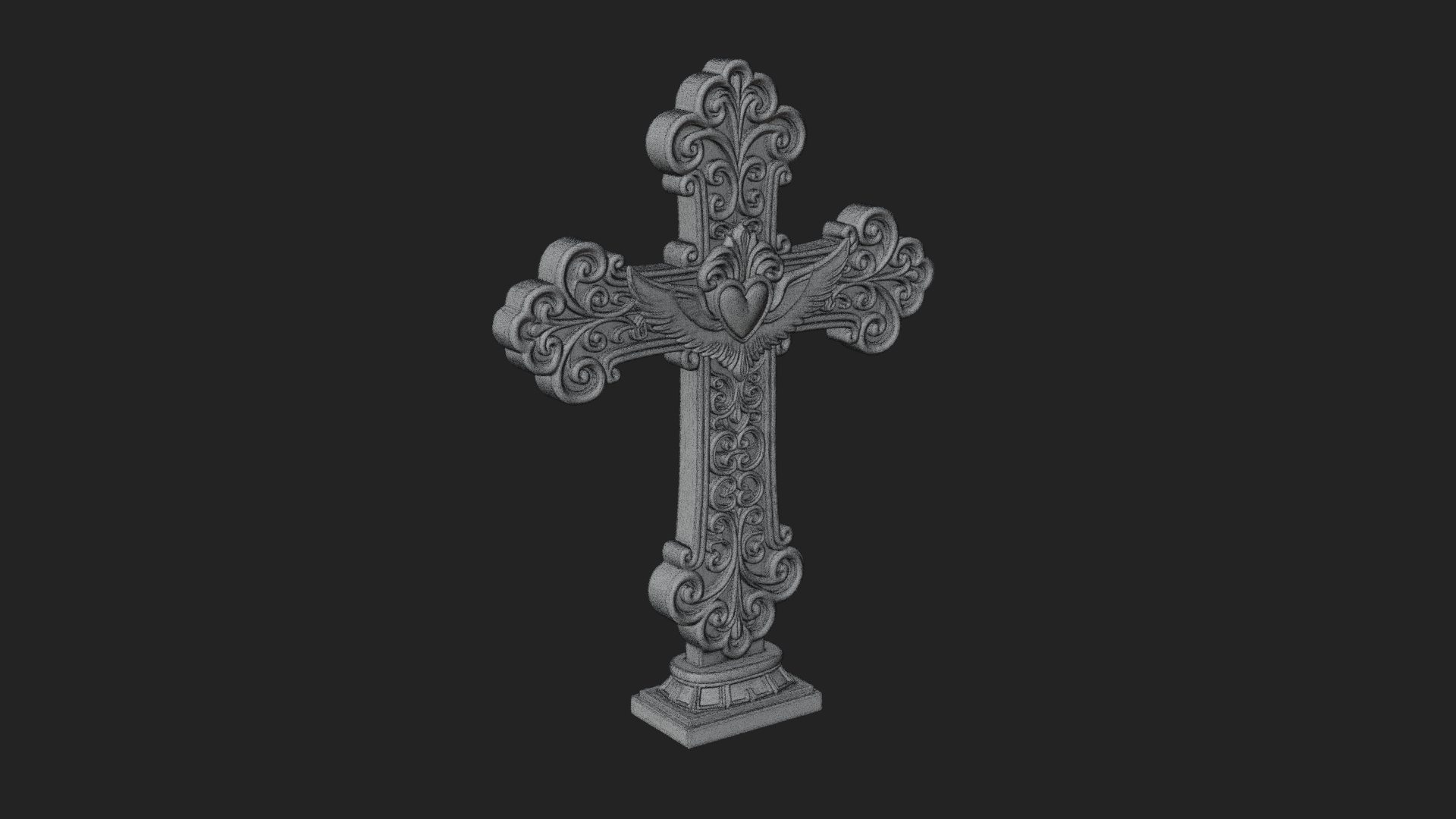Carved Relief Wall Cross Design 213 3D Print Model 3D Model