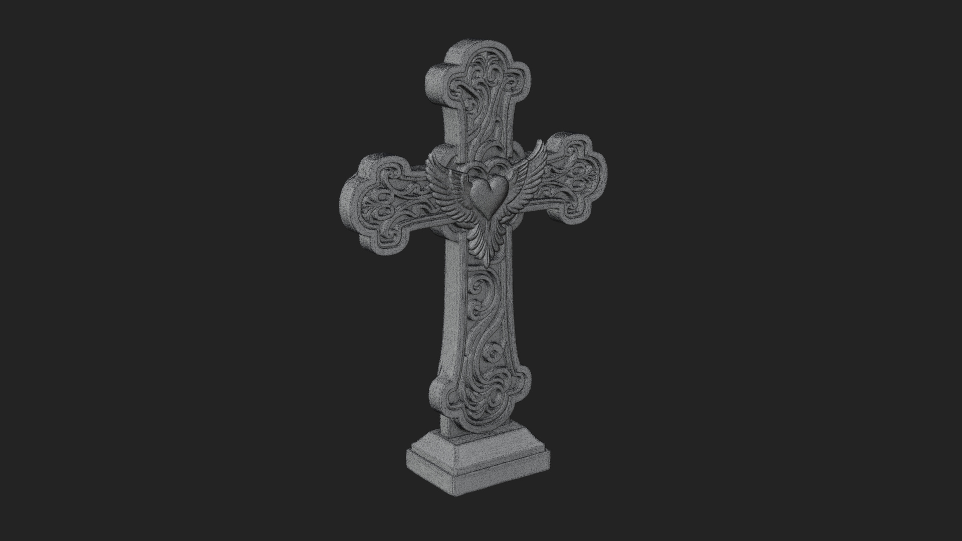 Carved Relief Wall Cross Design 214 3D Print Model 3D Model