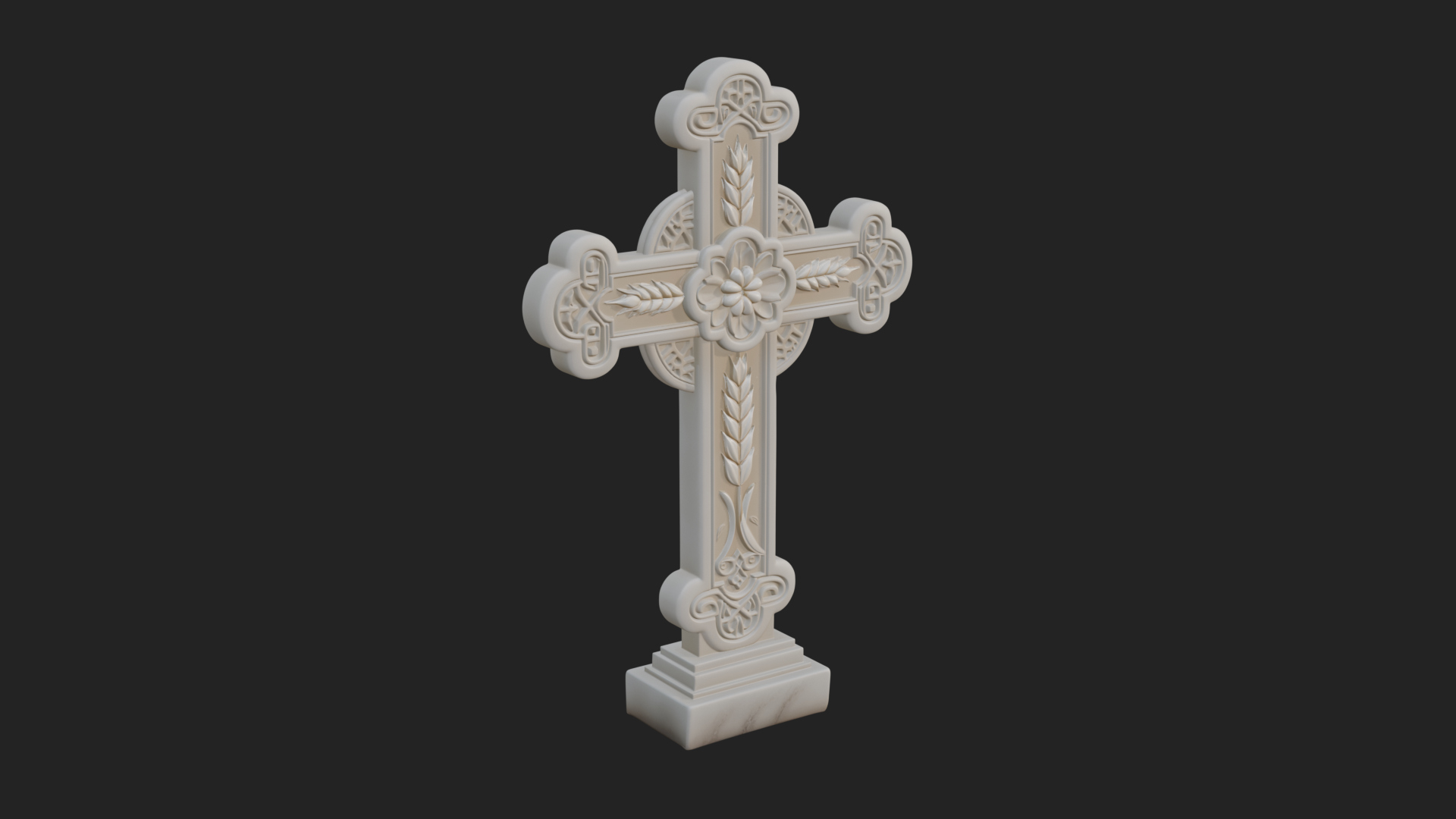 Carved Relief Wall Cross Design 215 3D Print Model 3D Model