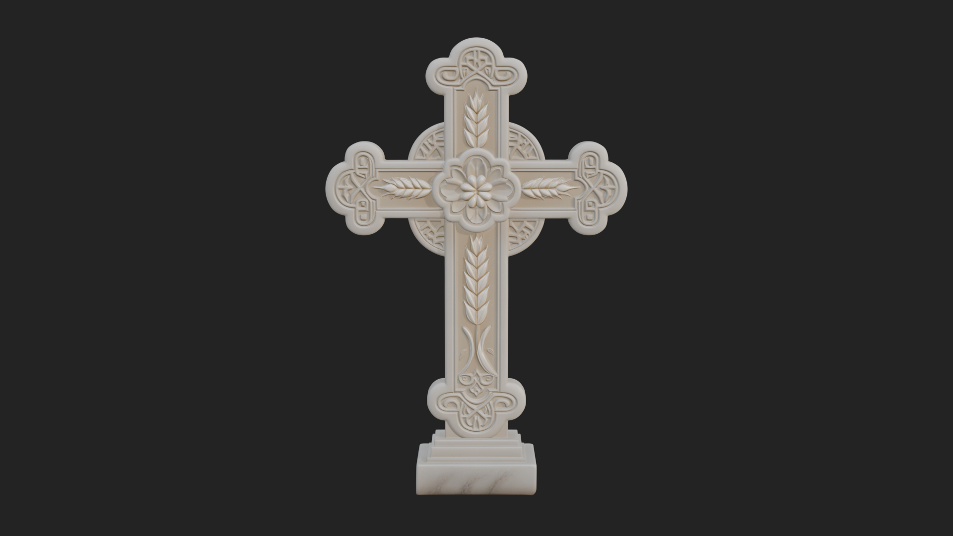 Carved Relief Wall Cross Design 215 3D Print Model 3D Model