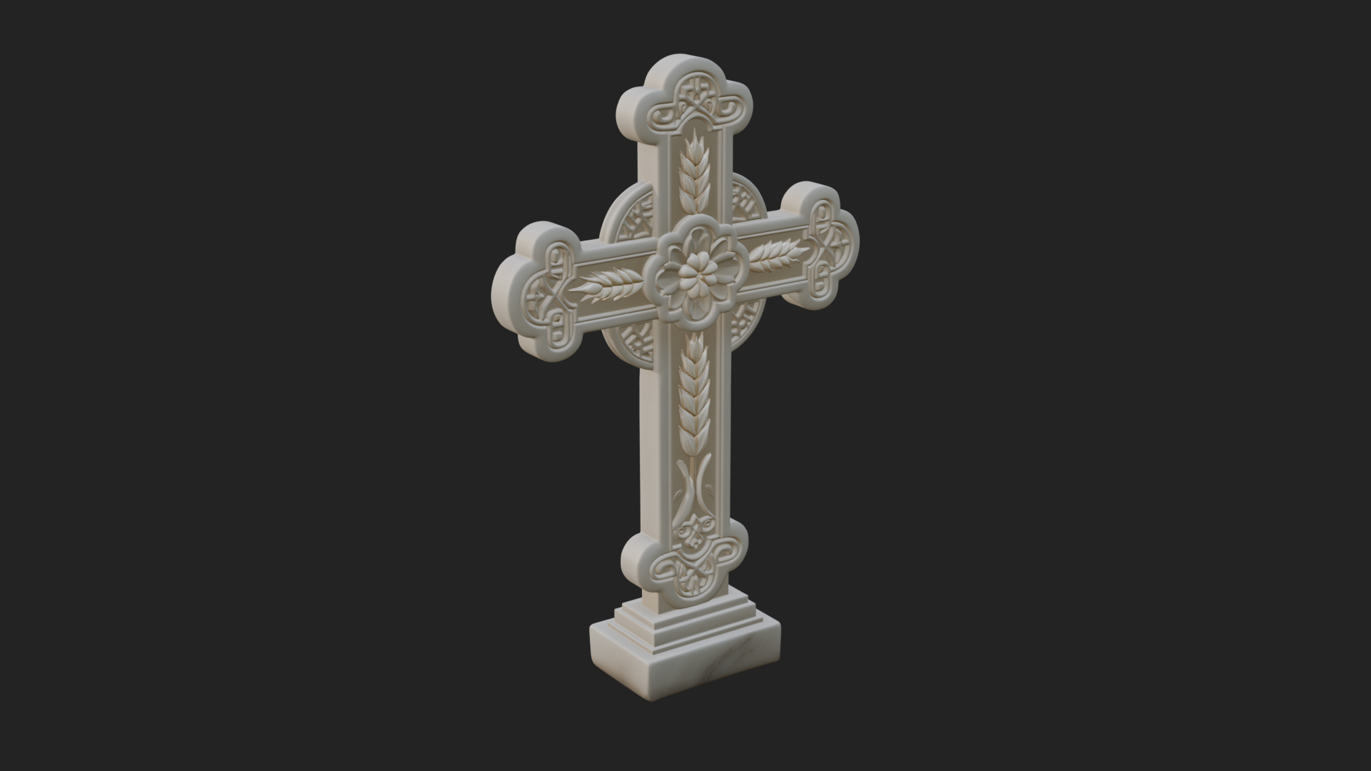 Carved Relief Wall Cross Design 215 3D Print Model 3D Model