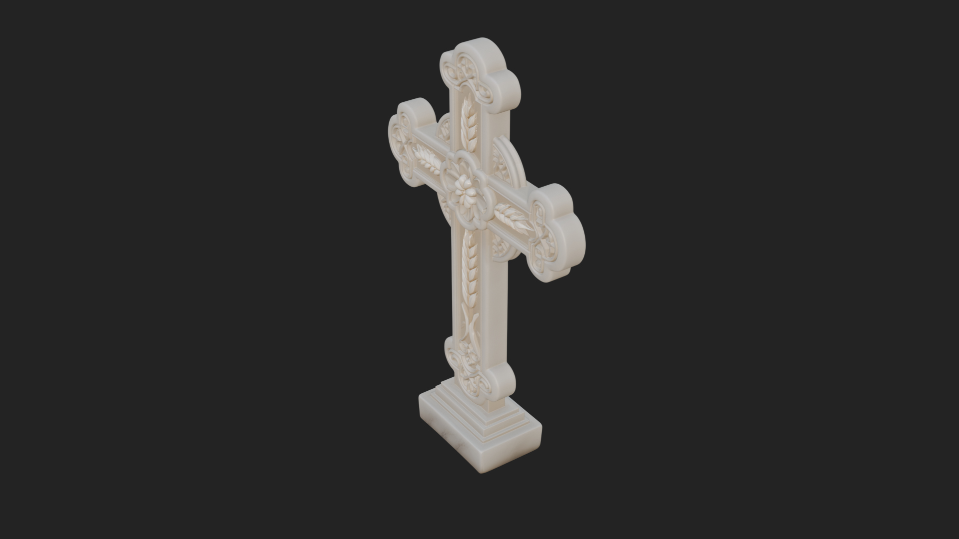 Carved Relief Wall Cross Design 215 3D Print Model 3D Model