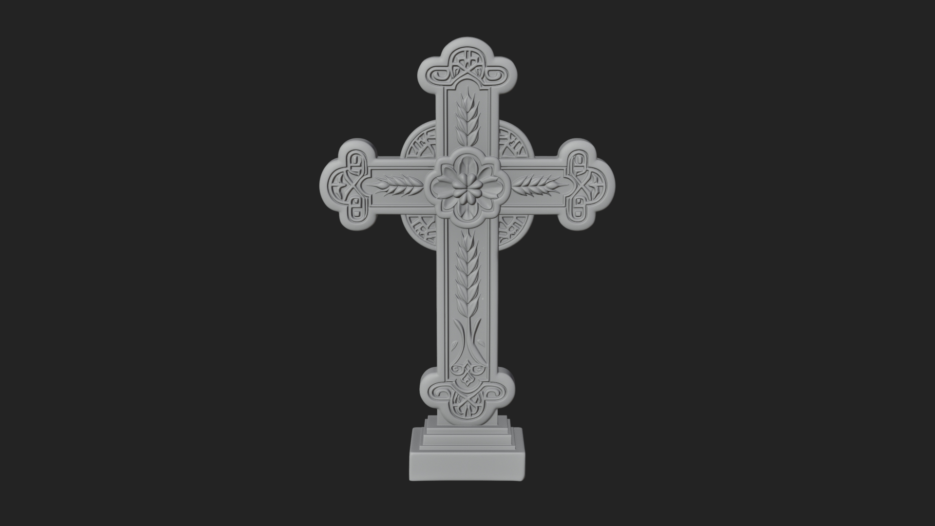 Carved Relief Wall Cross Design 215 3D Print Model 3D Model
