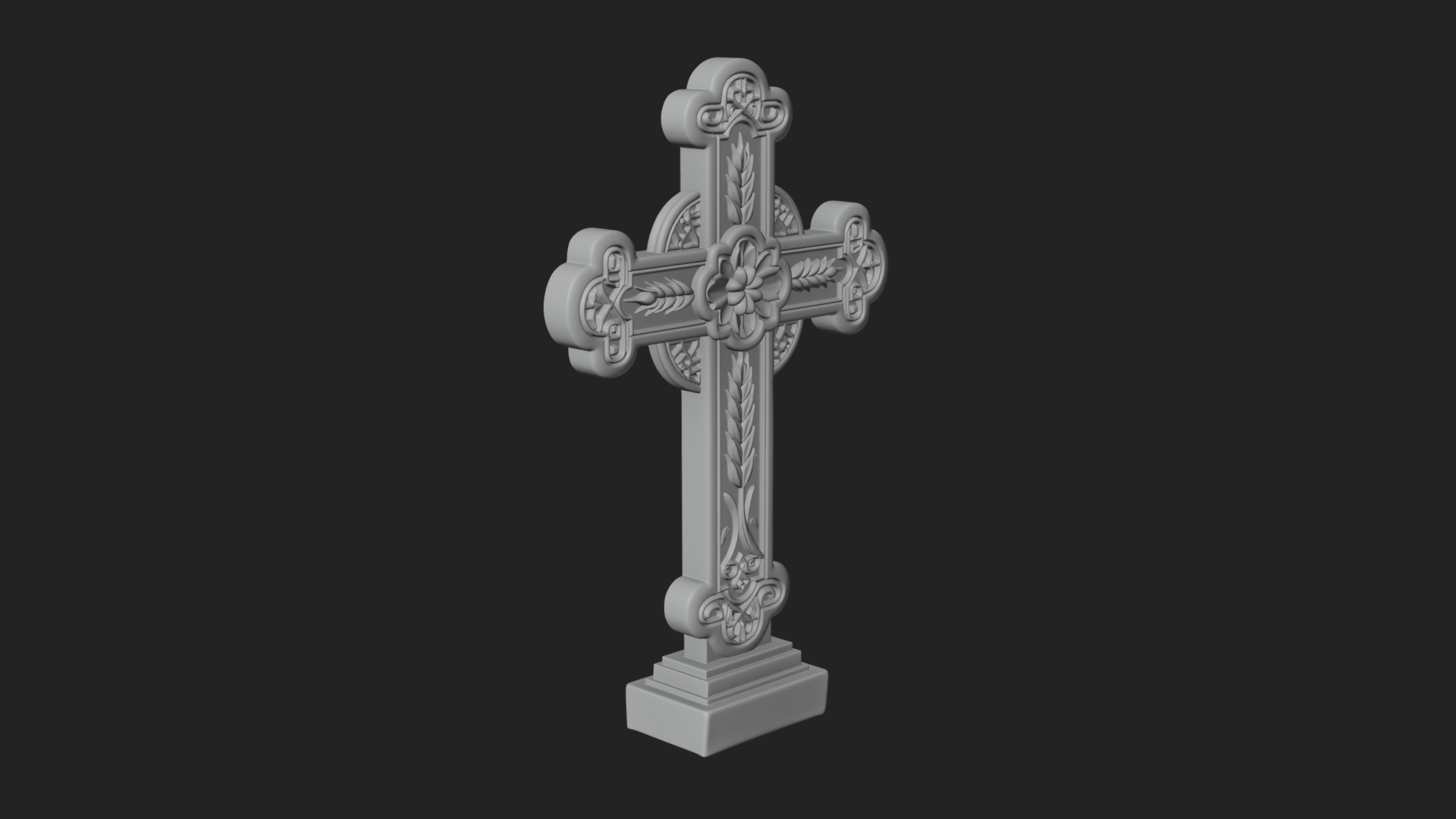 Carved Relief Wall Cross Design 215 3D Print Model 3D Model