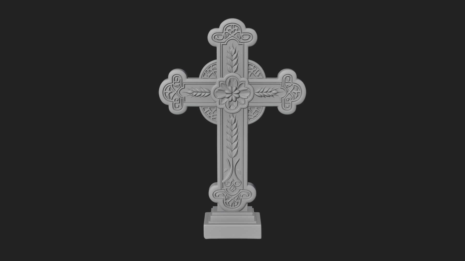 Carved Relief Wall Cross Design 215 3D Print Model 3D Model
