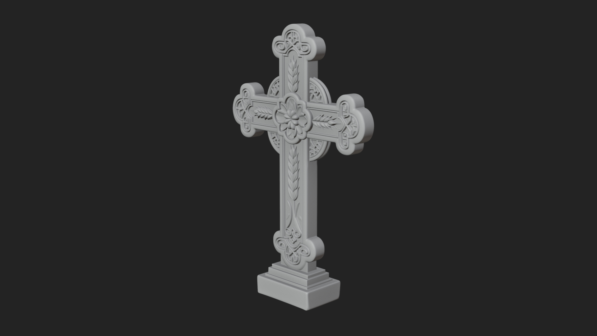 Carved Relief Wall Cross Design 215 3D Print Model 3D Model