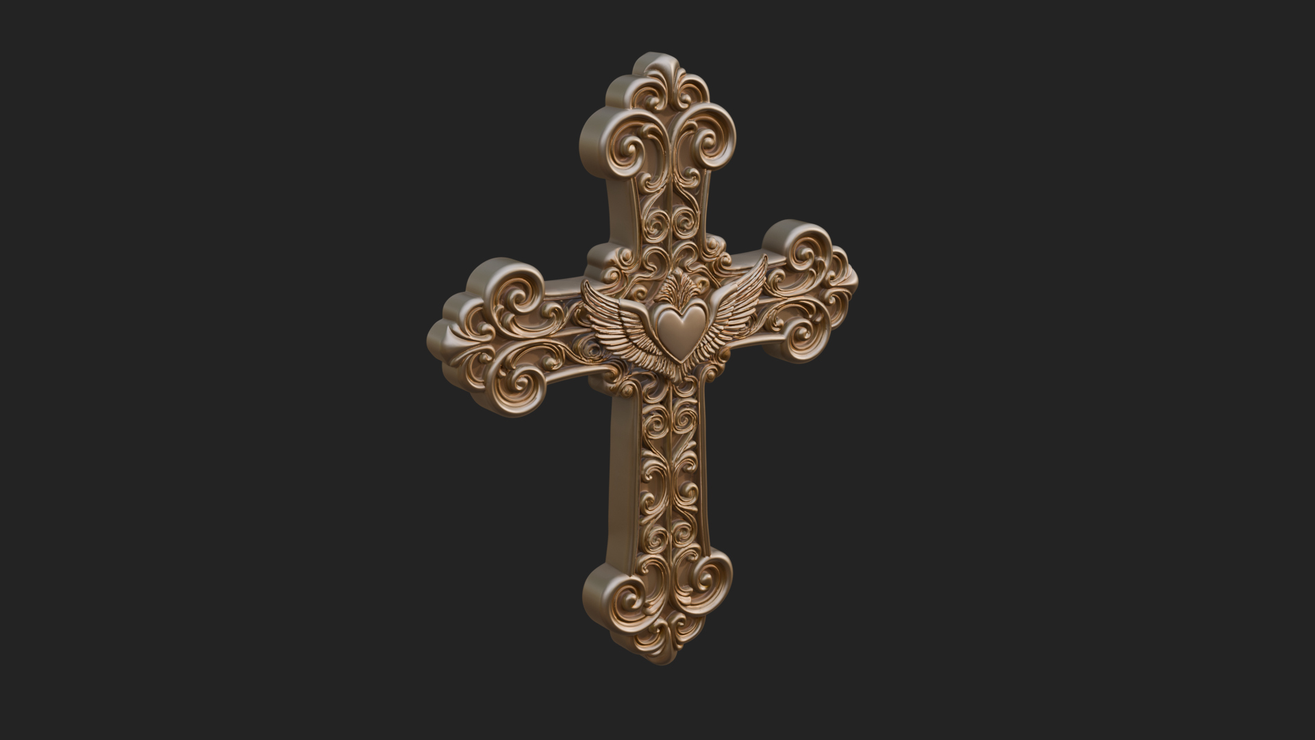 Carved Relief Wall Cross Design 216 3D Print Model 3D Model