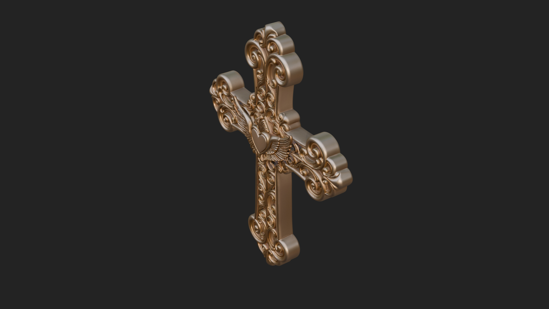 Carved Relief Wall Cross Design 216 3D Print Model 3D Model