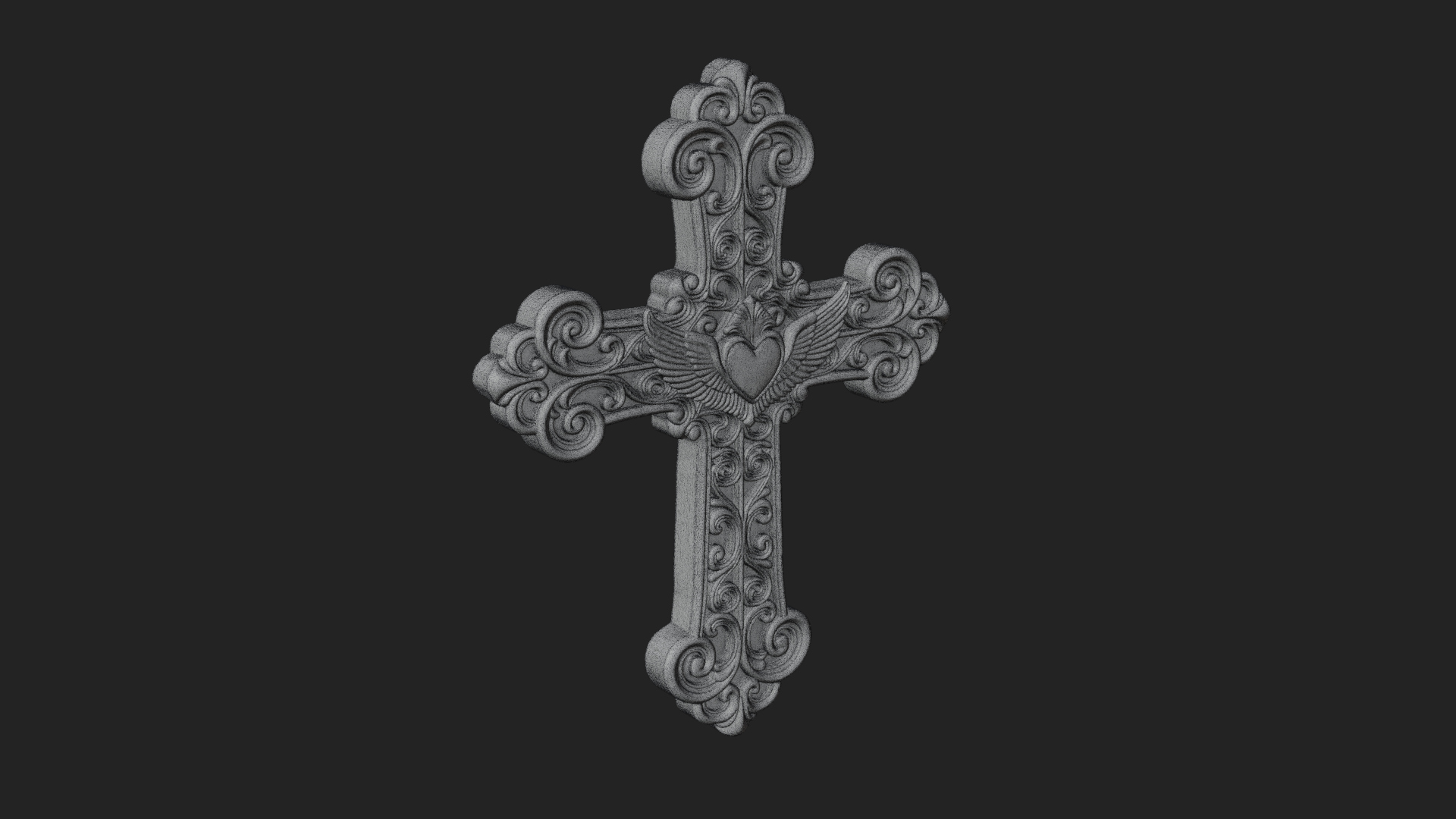 Carved Relief Wall Cross Design 216 3D Print Model 3D Model