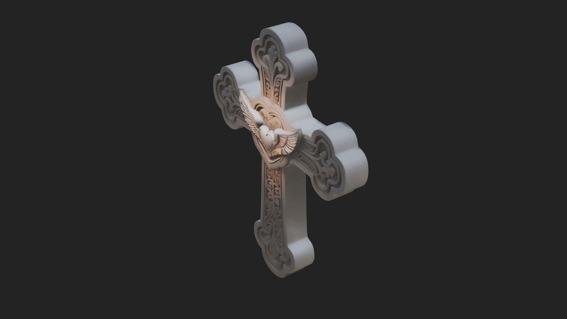 Carved Relief Wall Cross Design 217 3D Print Model 3D Model