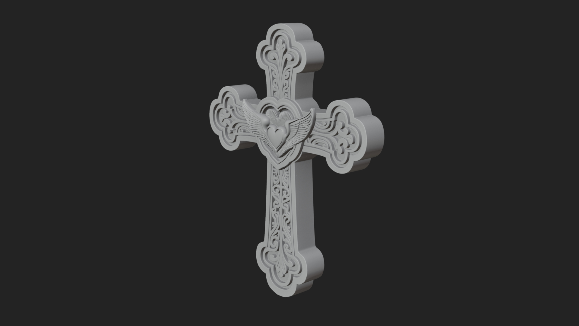 Carved Relief Wall Cross Design 217 3D Print Model 3D Model