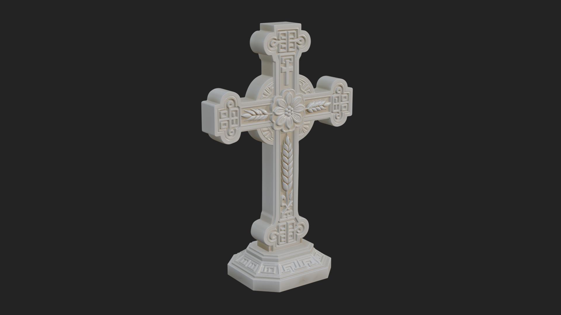 Carved Relief Wall Cross Design 218 3D Print Model 3D Model