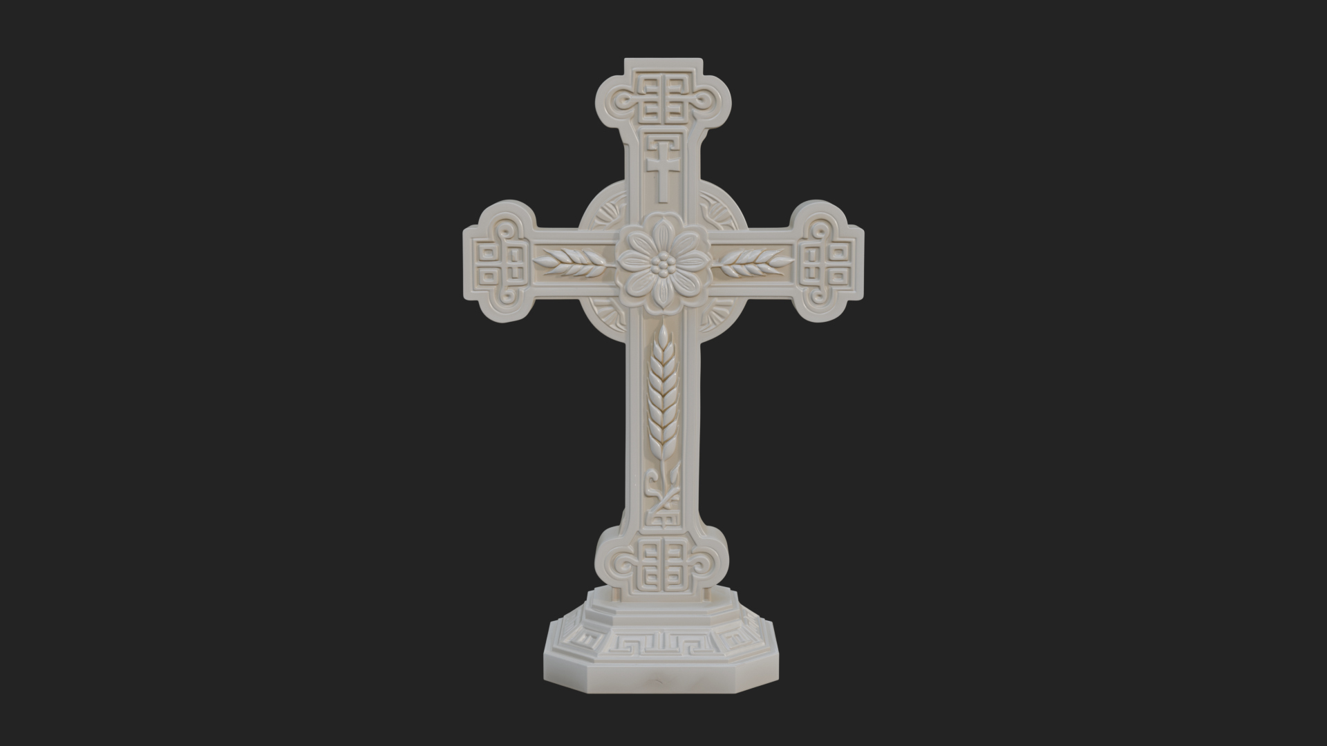Carved Relief Wall Cross Design 218 3D Print Model 3D Model