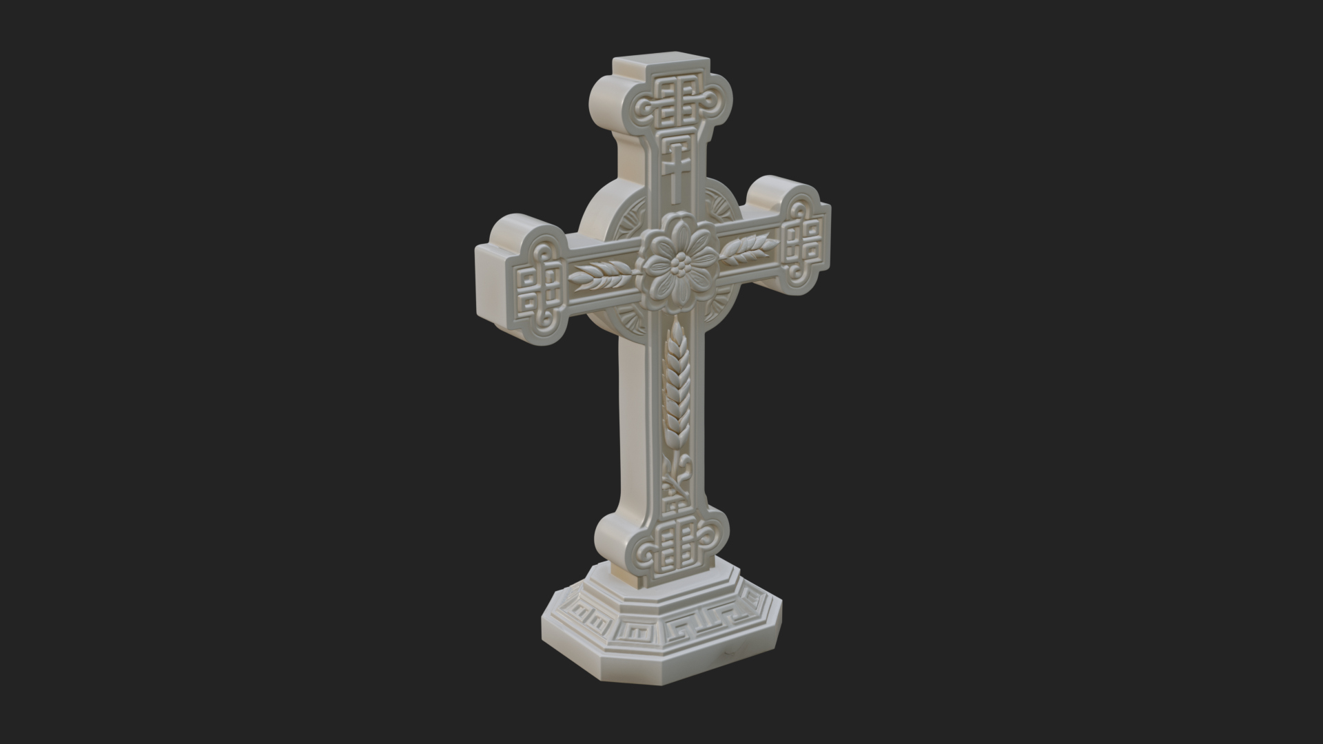 Carved Relief Wall Cross Design 218 3D Print Model 3D Model