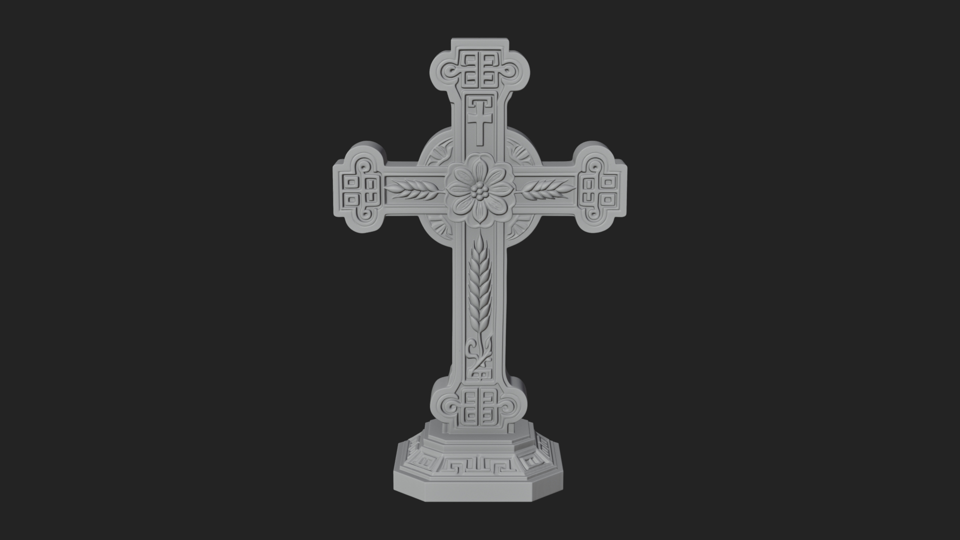 Carved Relief Wall Cross Design 218 3D Print Model 3D Model