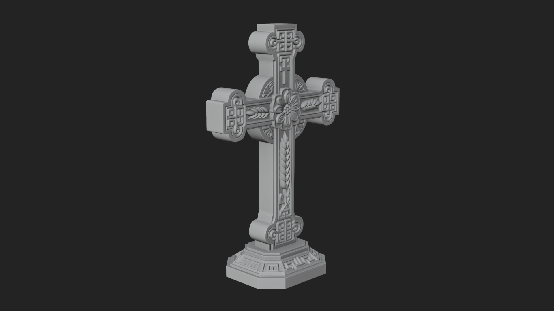 Carved Relief Wall Cross Design 218 3D Print Model 3D Model