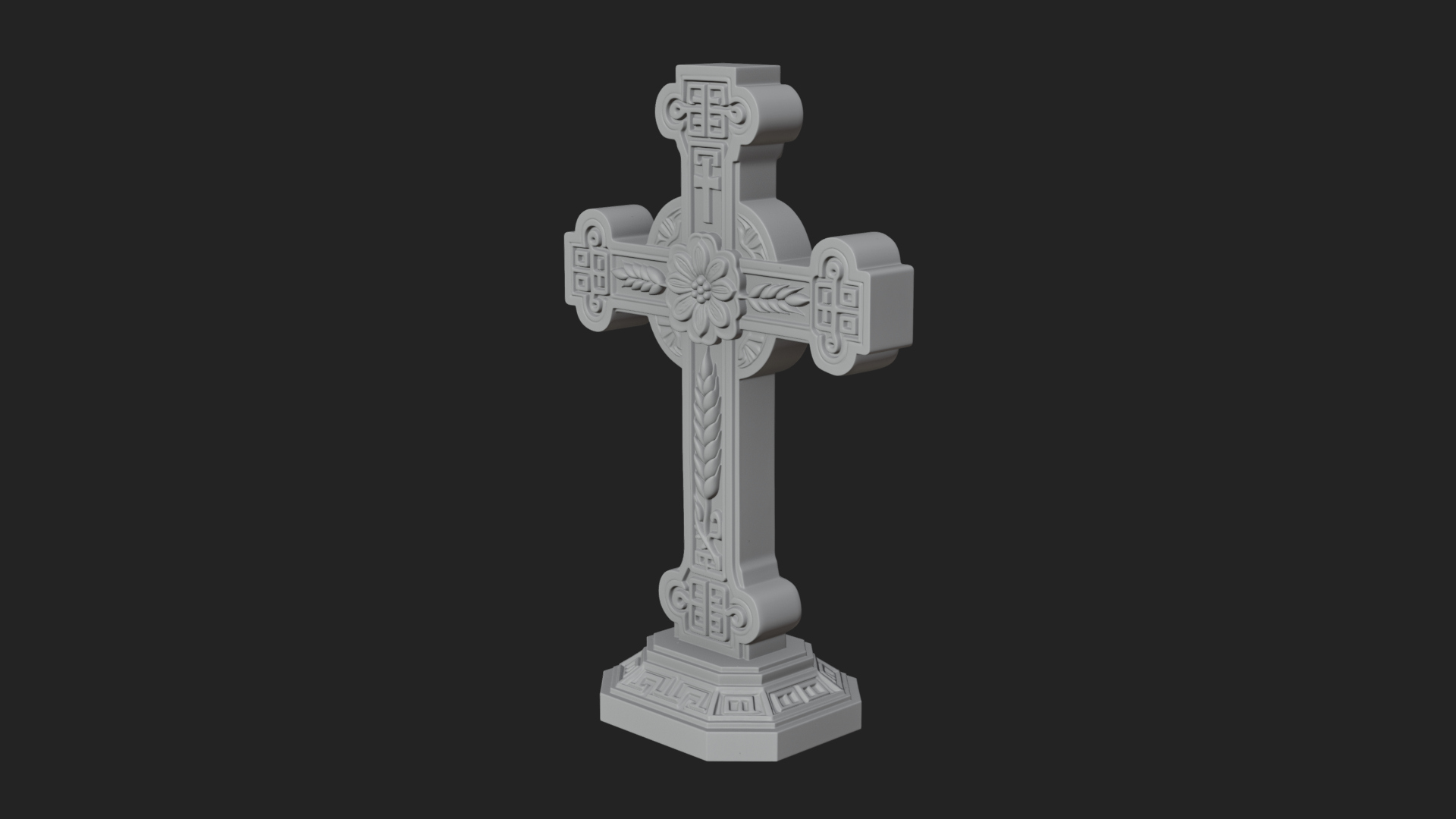 Carved Relief Wall Cross Design 218 3D Print Model 3D Model
