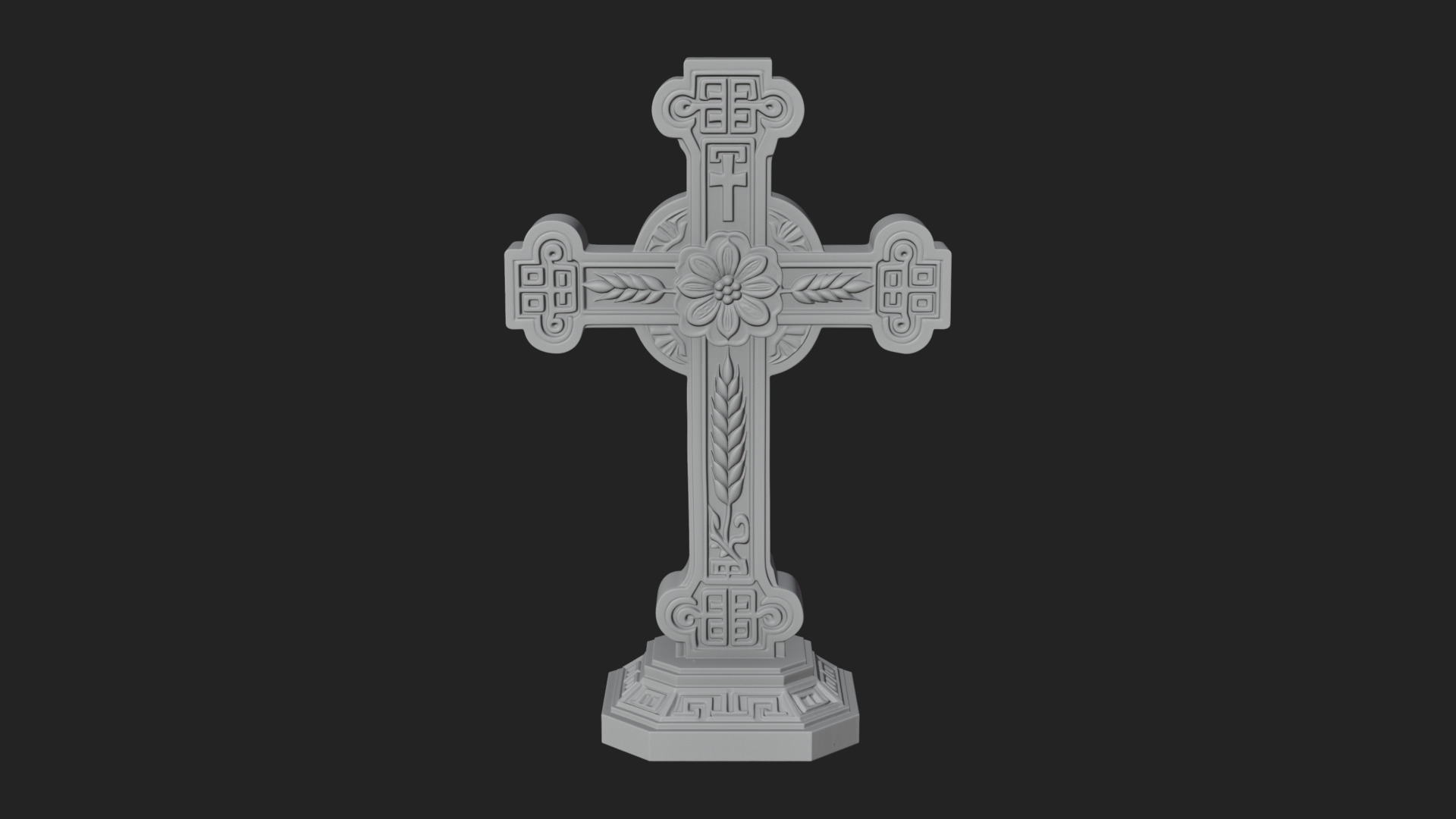 Carved Relief Wall Cross Design 218 3D Print Model 3D Model