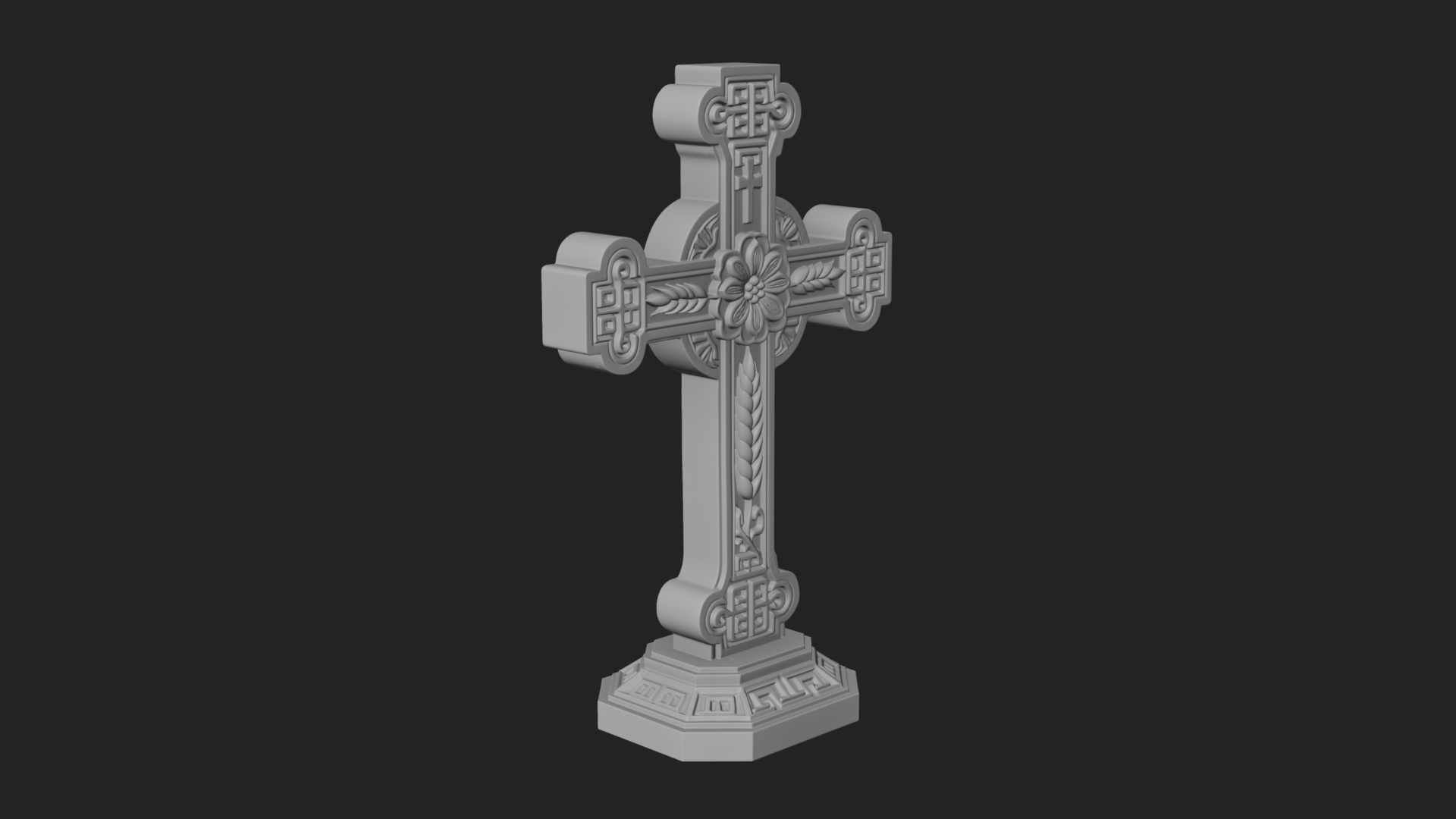 Carved Relief Wall Cross Design 218 3D Print Model 3D Model