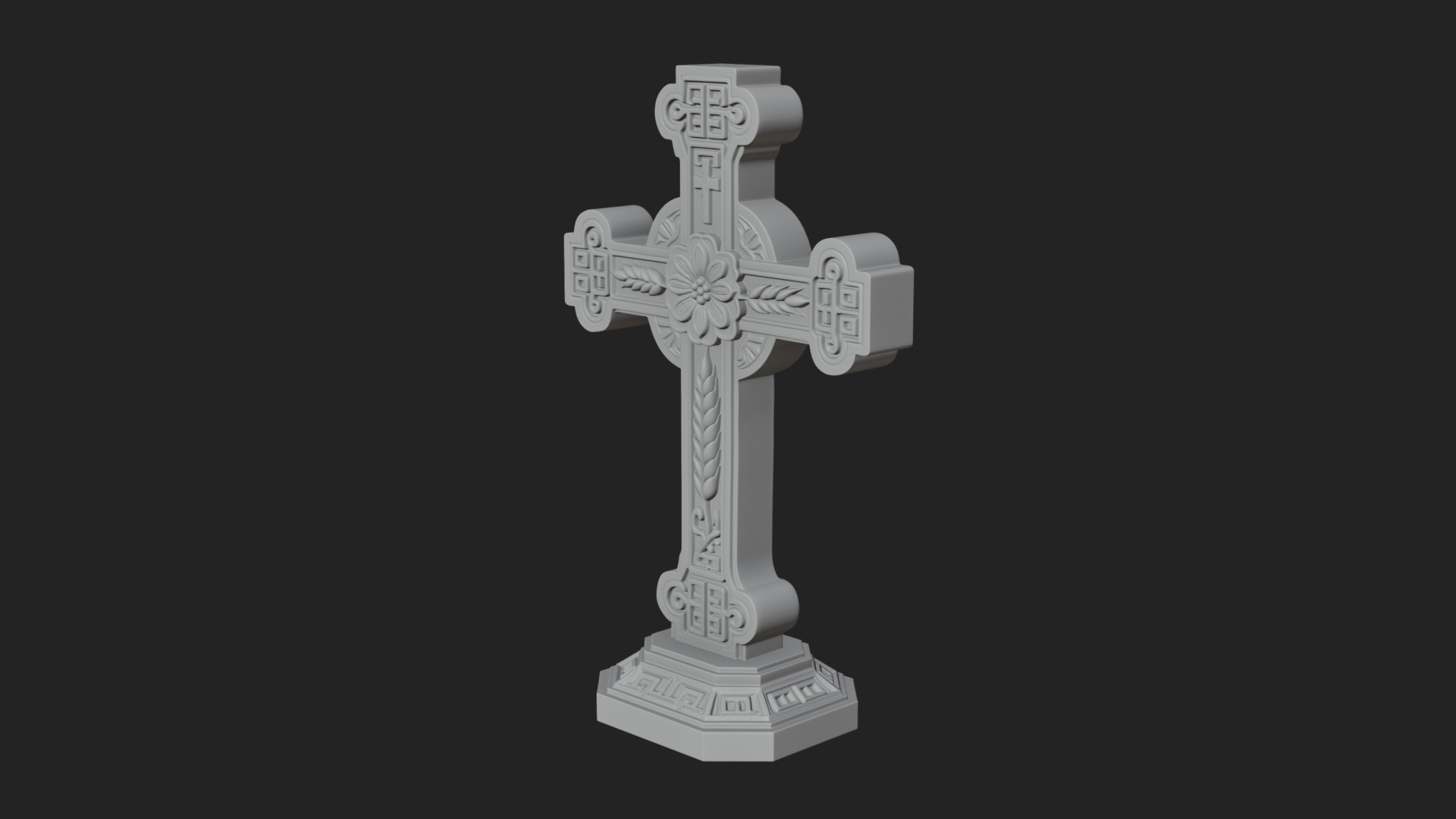 Carved Relief Wall Cross Design 218 3D Print Model 3D Model