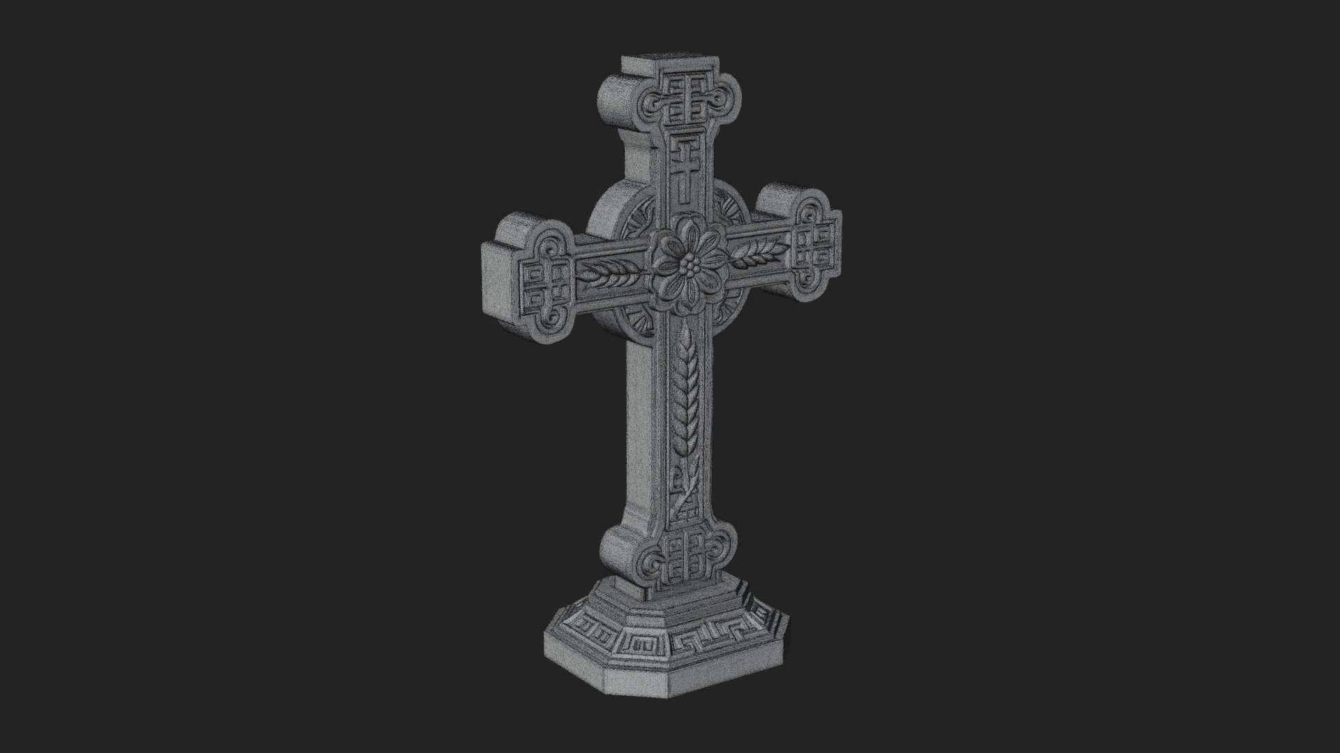 Carved Relief Wall Cross Design 218 3D Print Model 3D Model