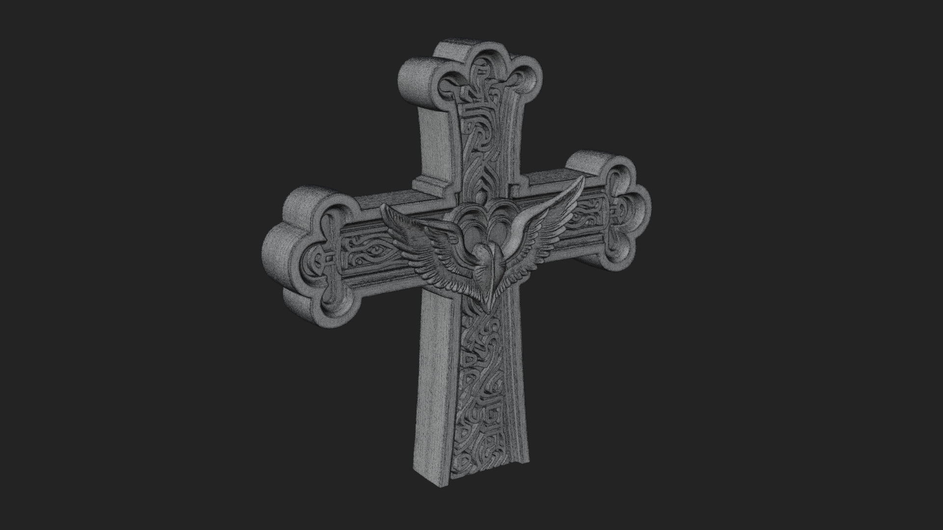 Carved Relief Wall Cross Design 219 3D Print Model 3D Model