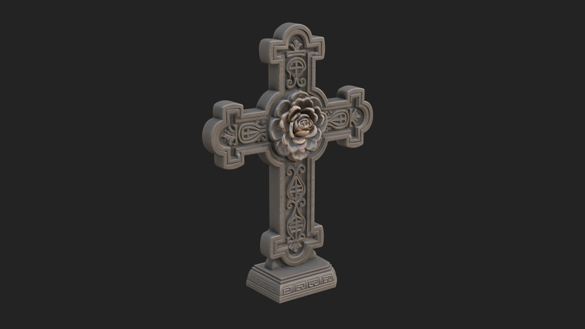 Carved Relief Wall Cross Design 22 3D Print Model 3D Model