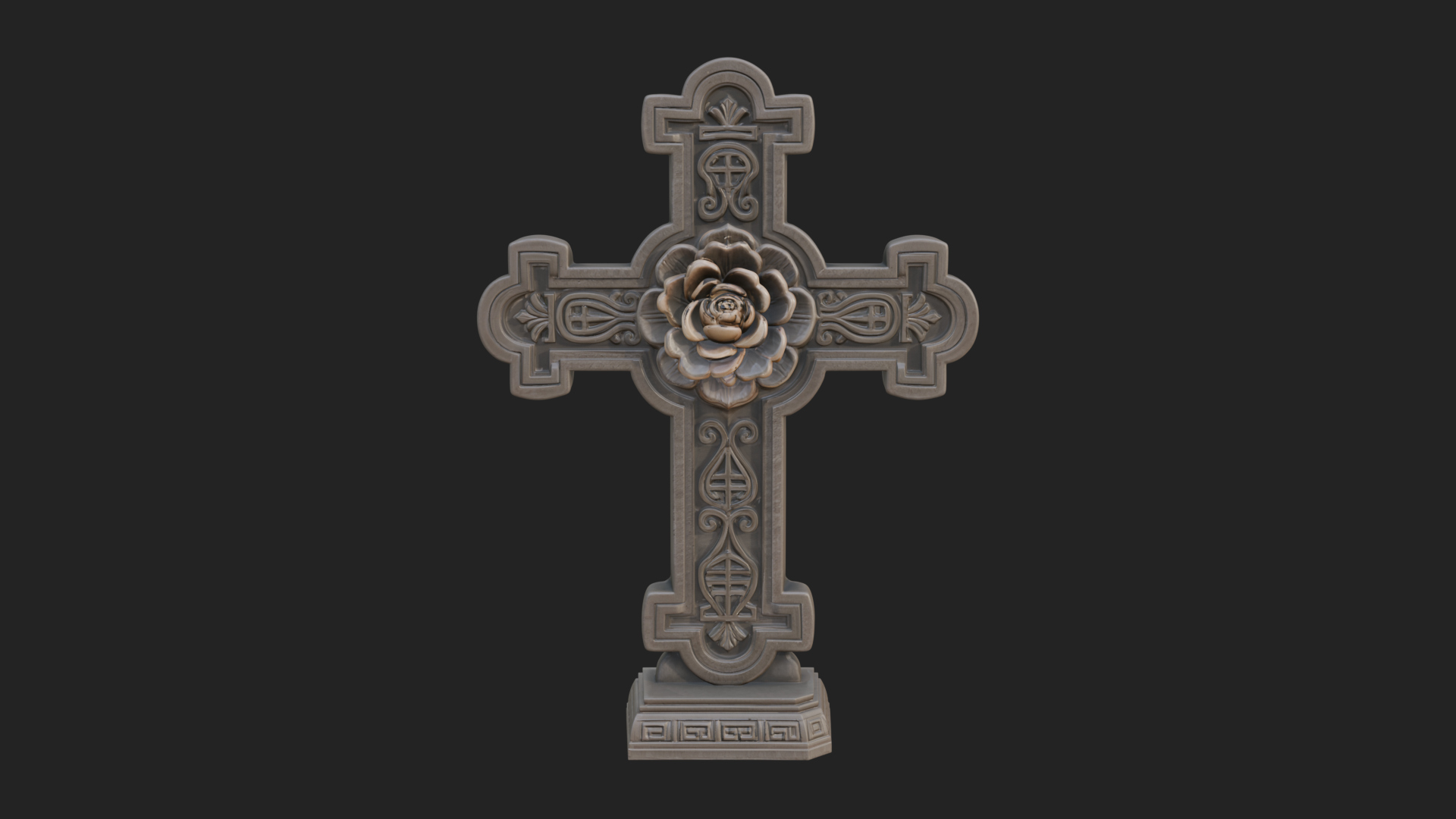 Carved Relief Wall Cross Design 22 3D Print Model 3D Model