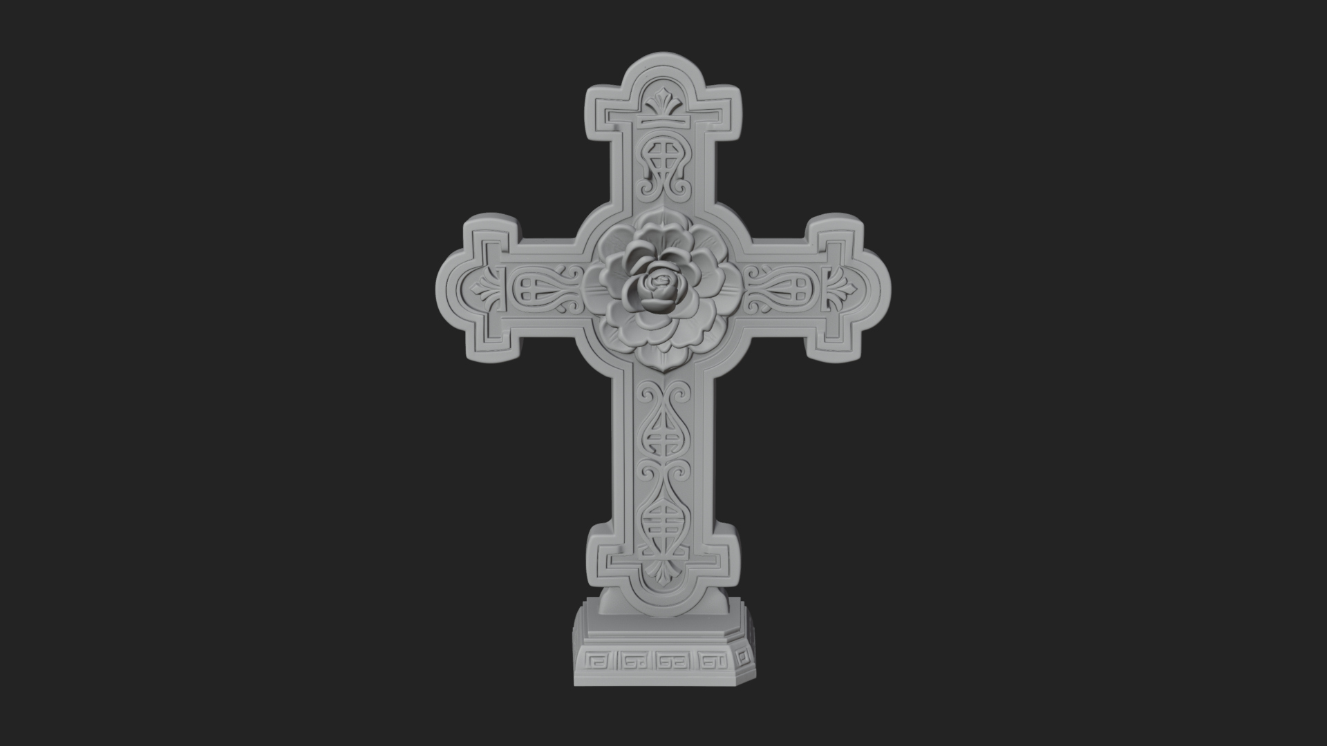 Carved Relief Wall Cross Design 22 3D Print Model 3D Model