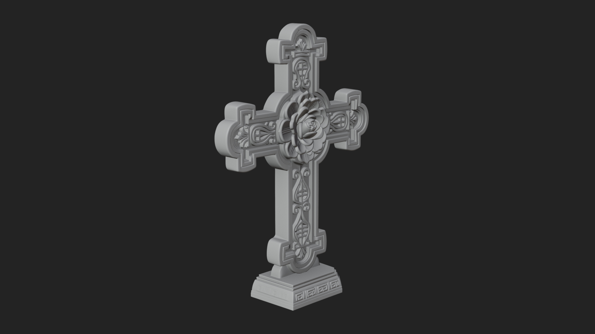 Carved Relief Wall Cross Design 22 3D Print Model 3D Model