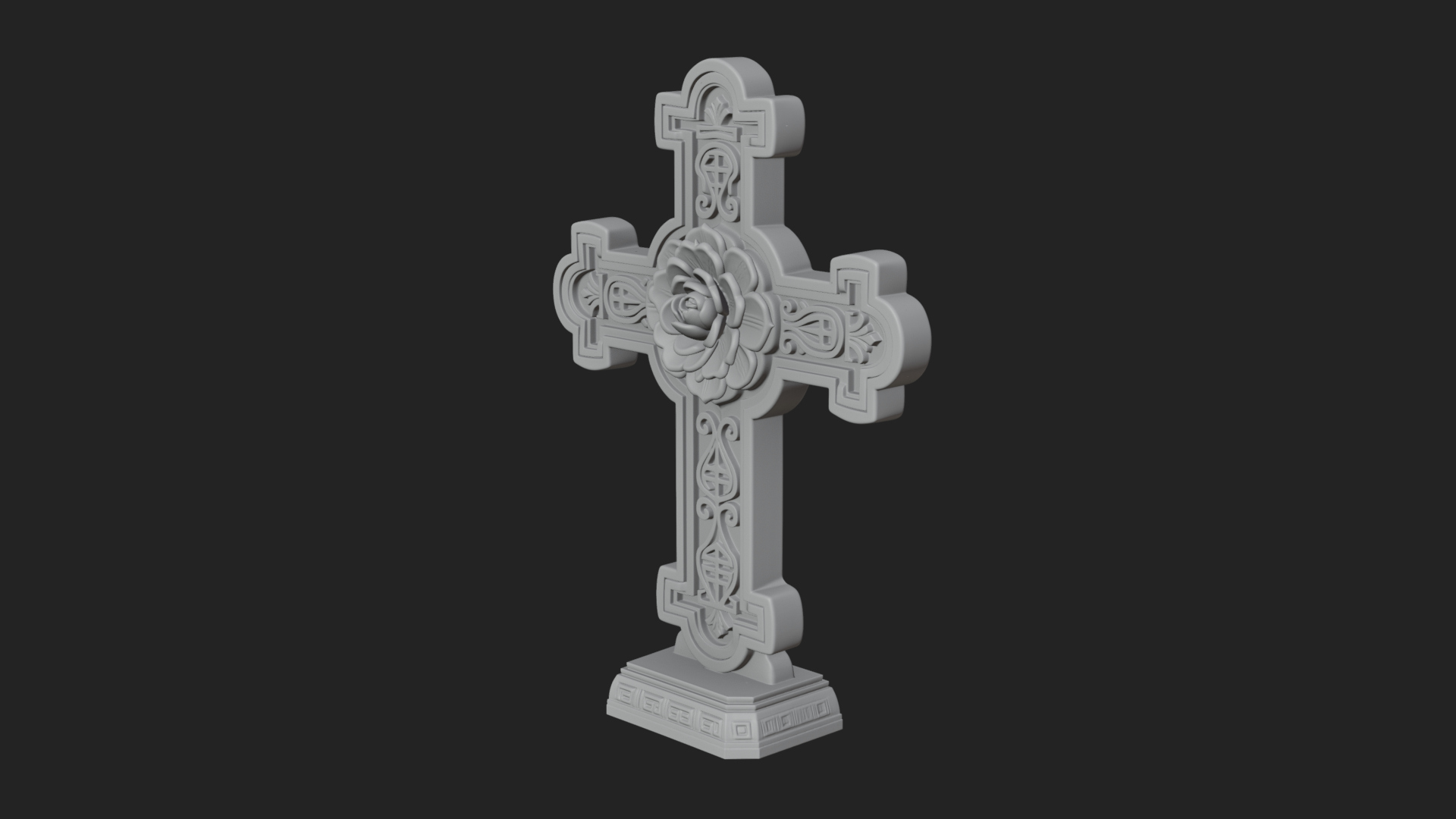 Carved Relief Wall Cross Design 22 3D Print Model 3D Model