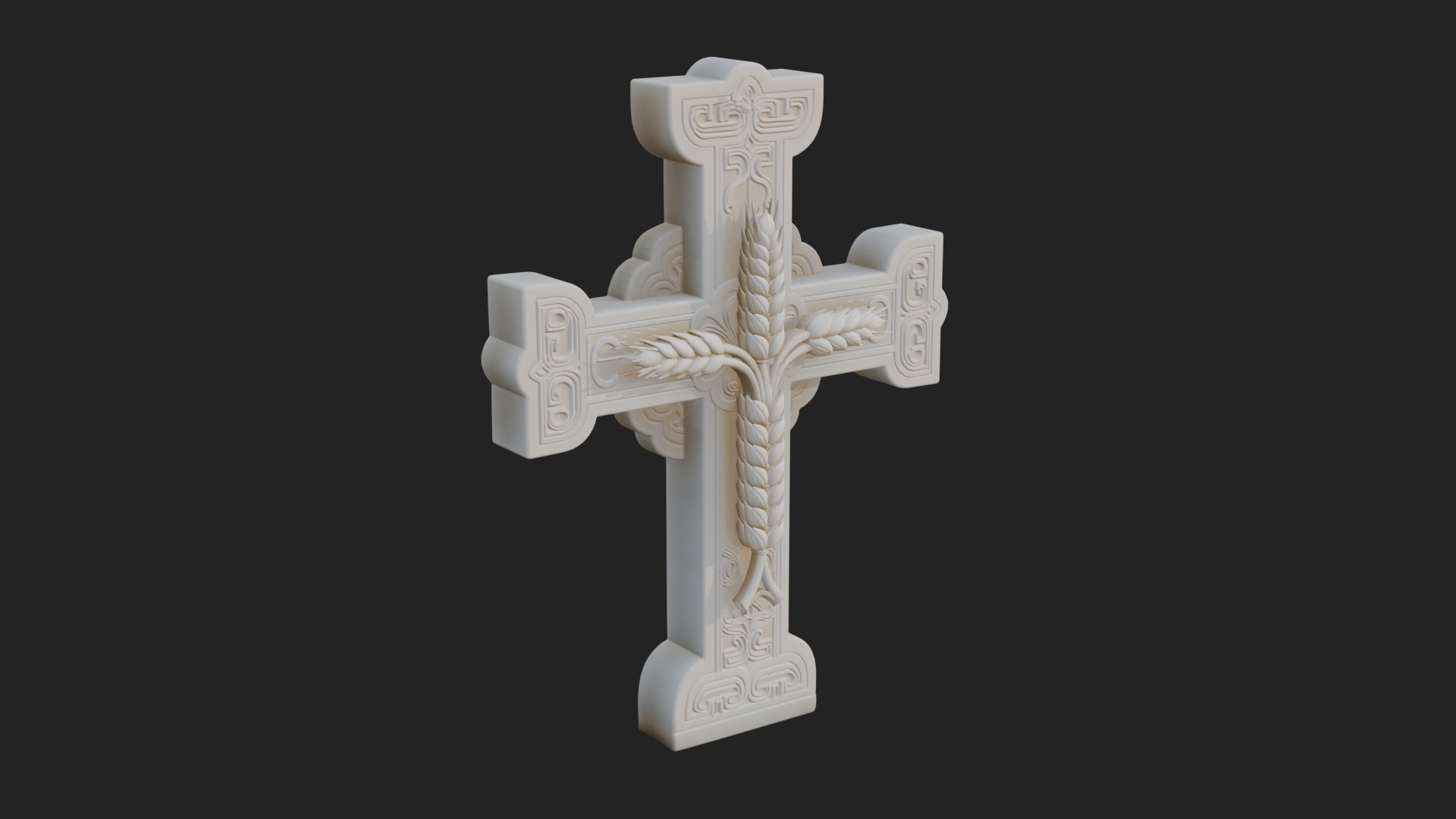 Carved Relief Wall Cross Design 220 3D Print Model 3D Model
