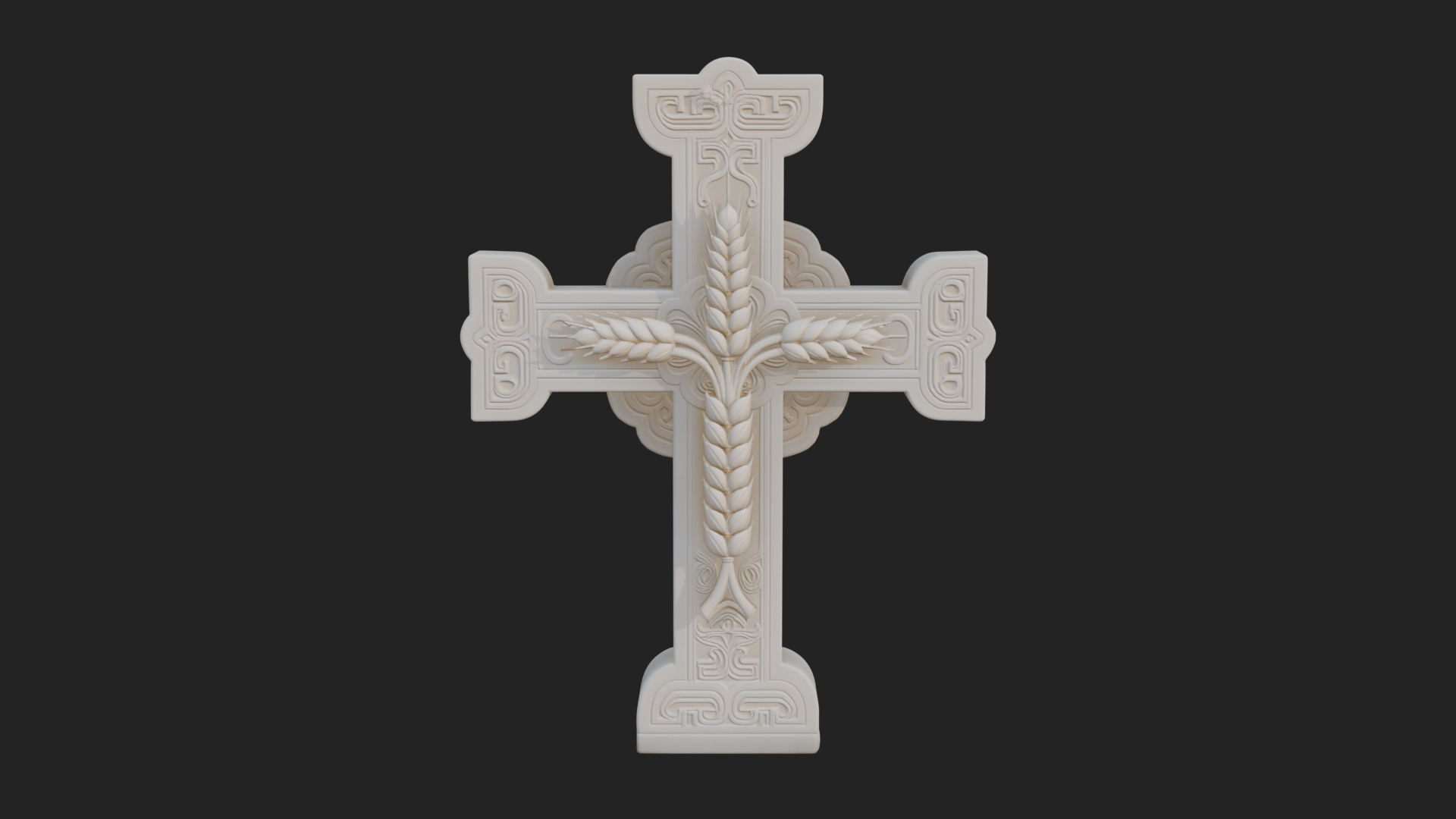 Carved Relief Wall Cross Design 220 3D Print Model 3D Model