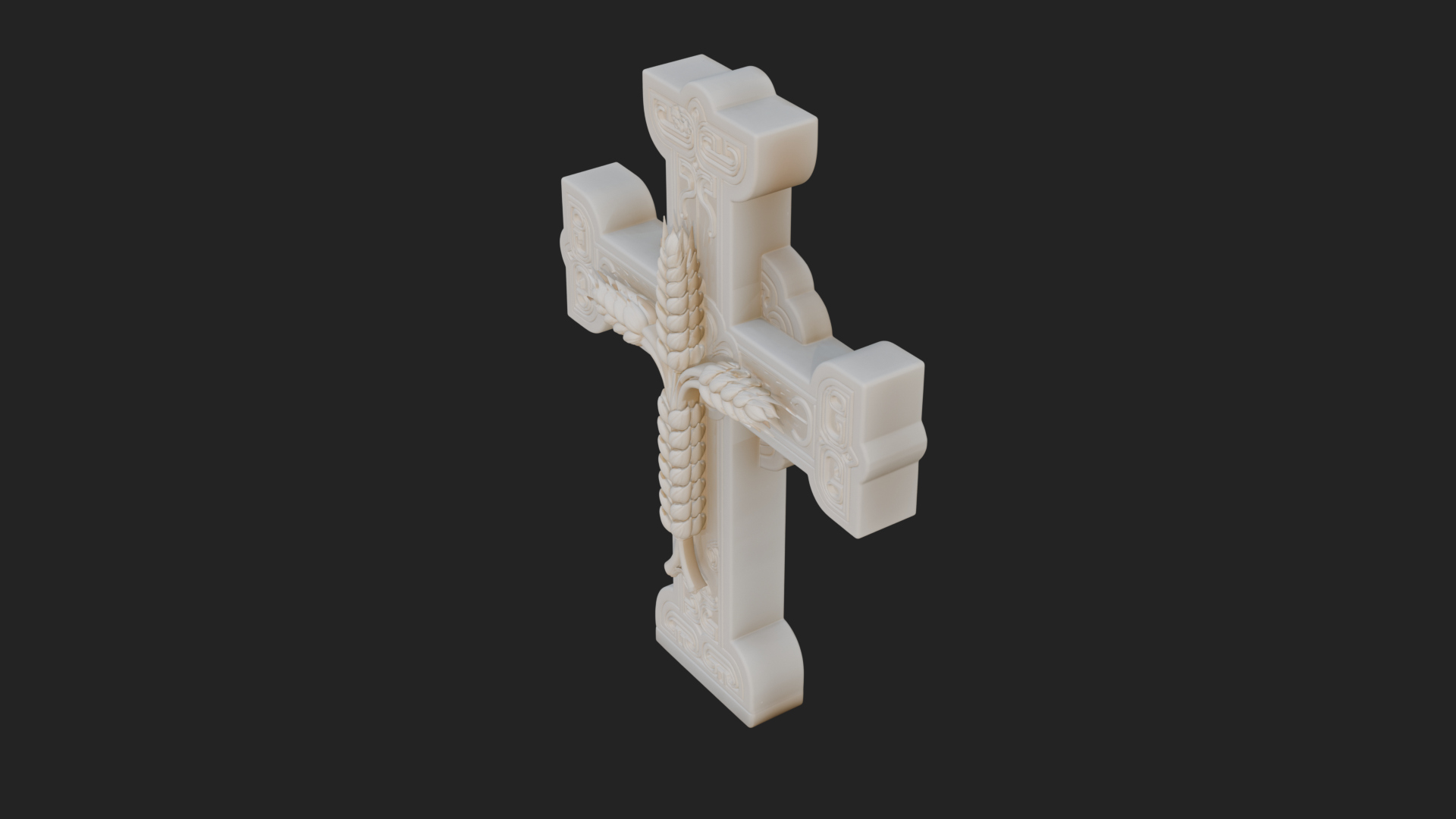 Carved Relief Wall Cross Design 220 3D Print Model 3D Model