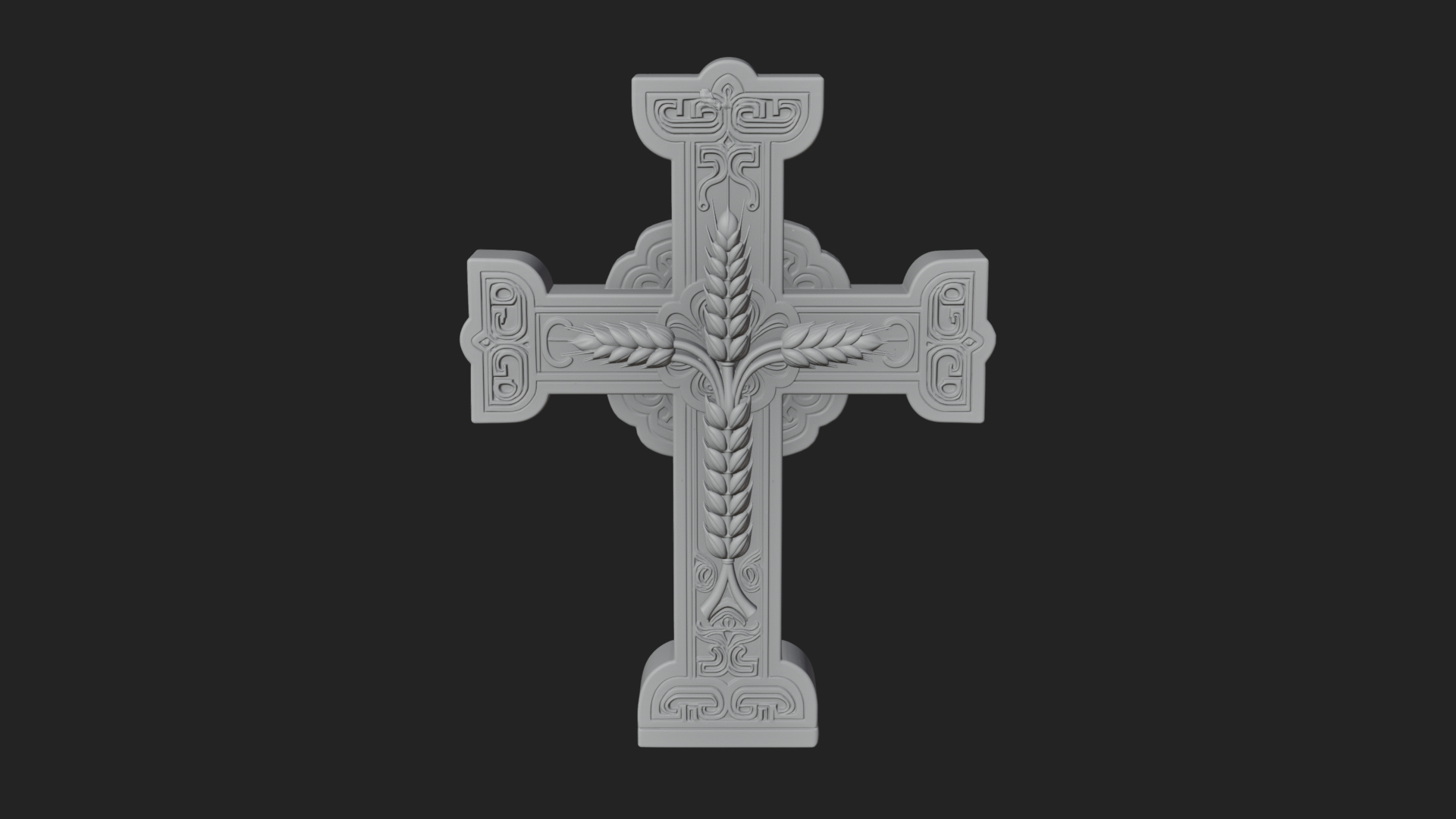 Carved Relief Wall Cross Design 220 3D Print Model 3D Model