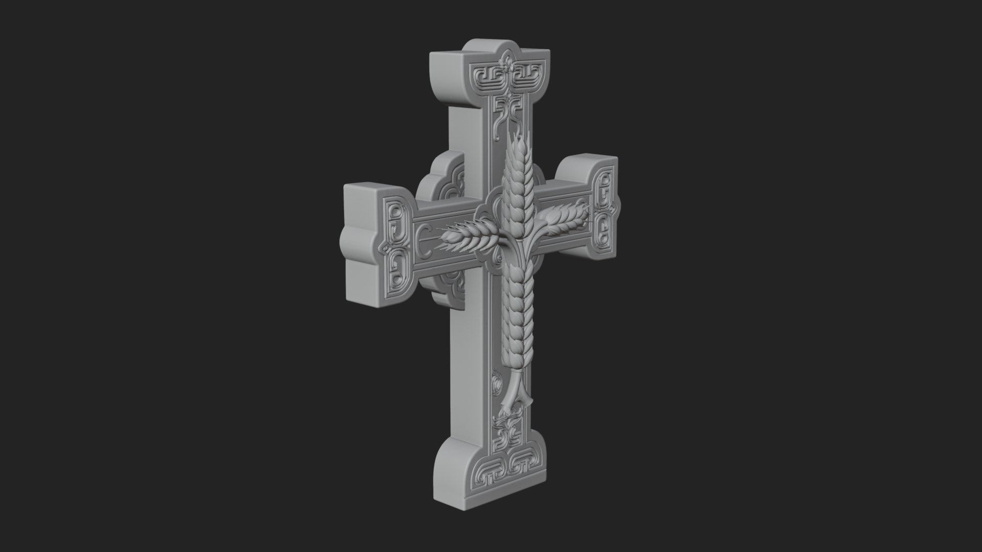 Carved Relief Wall Cross Design 220 3D Print Model 3D Model
