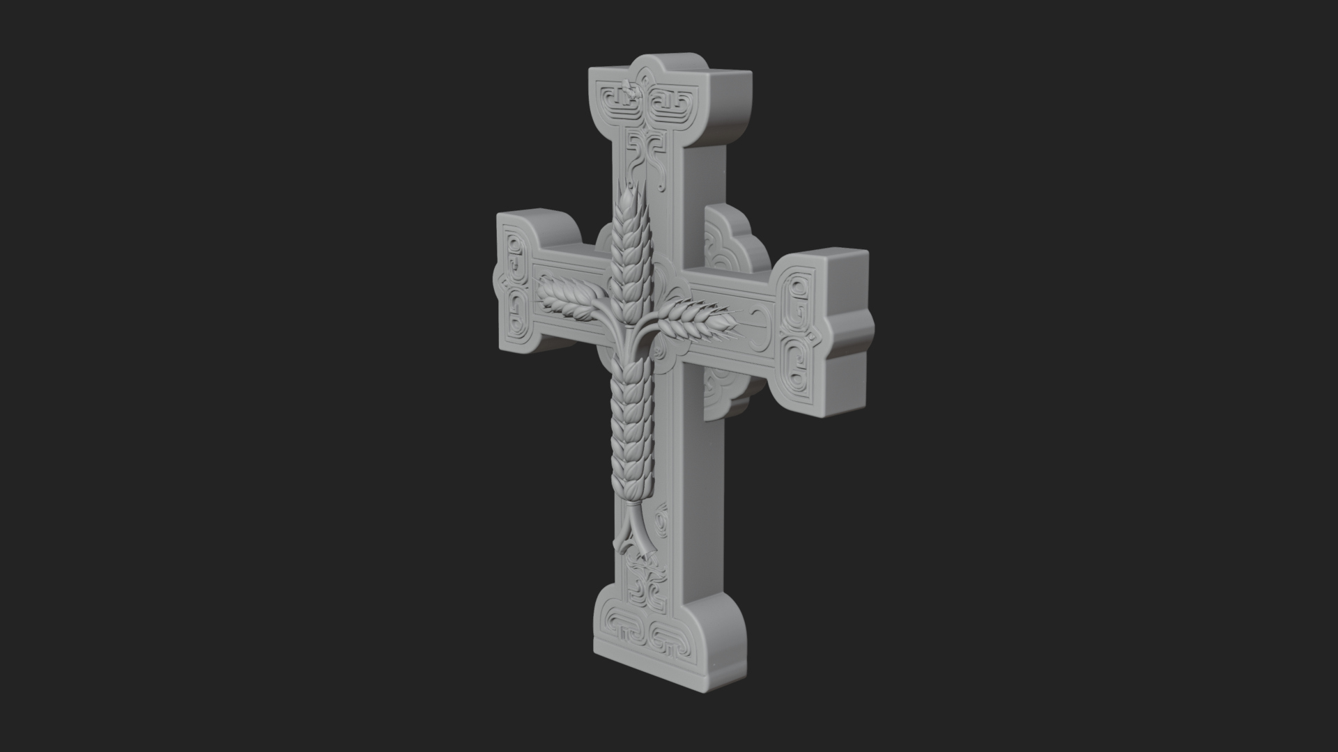 Carved Relief Wall Cross Design 220 3D Print Model 3D Model