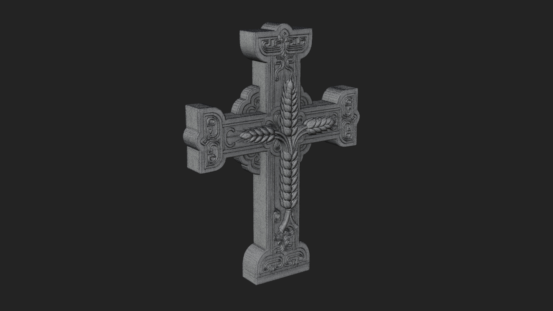Carved Relief Wall Cross Design 220 3D Print Model 3D Model