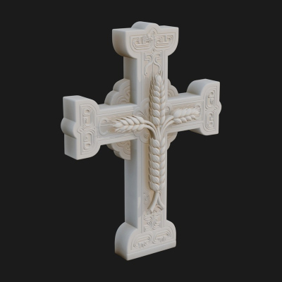 Carved Relief Wall Cross Design 220 3D Print Model