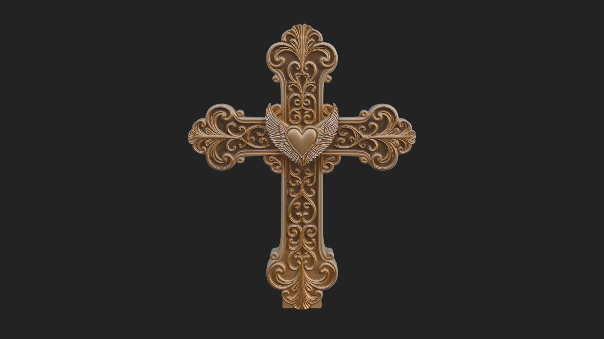 Carved Relief Wall Cross Design 221 3D Print Model 3D Model