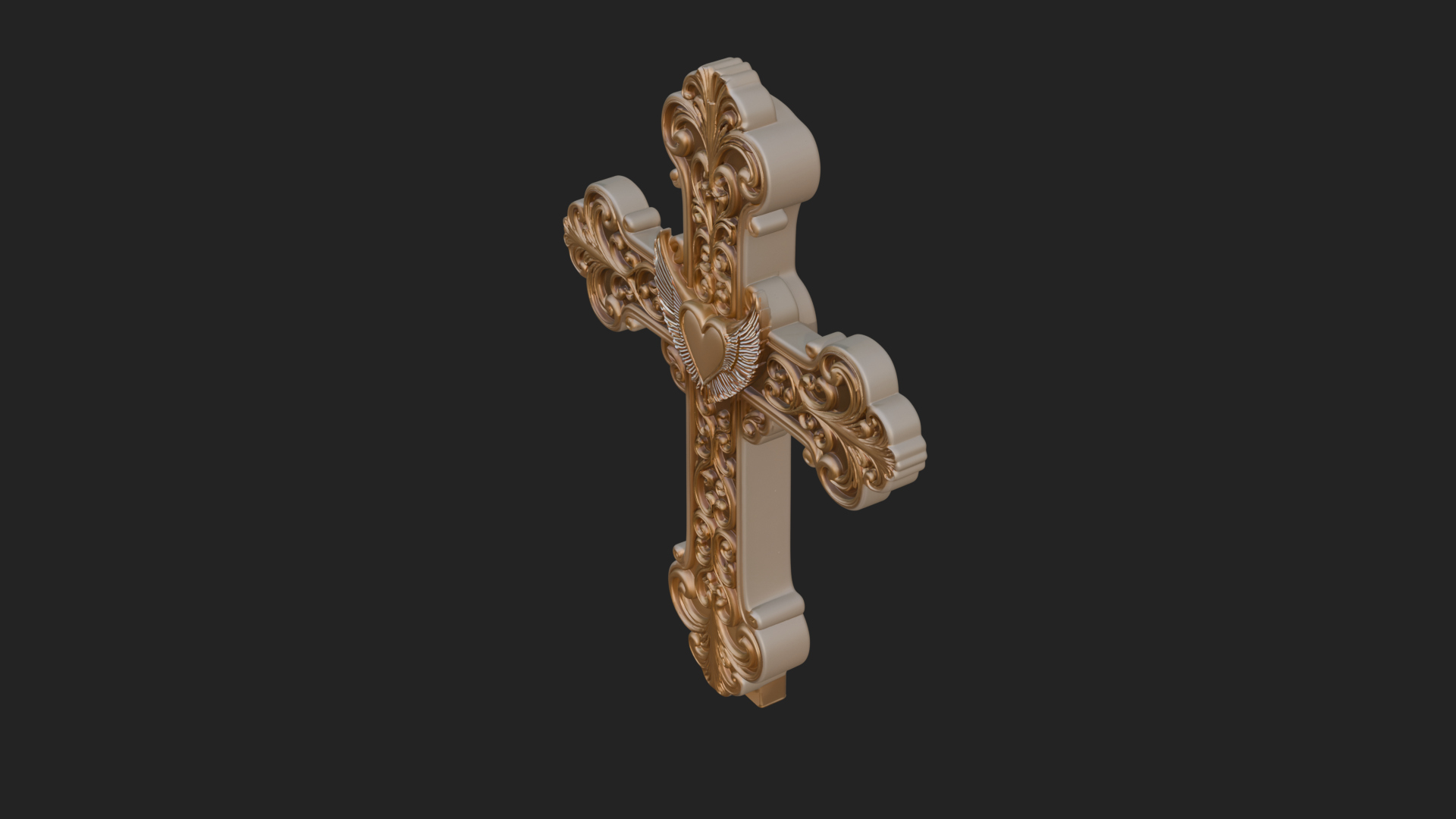 Carved Relief Wall Cross Design 221 3D Print Model 3D Model