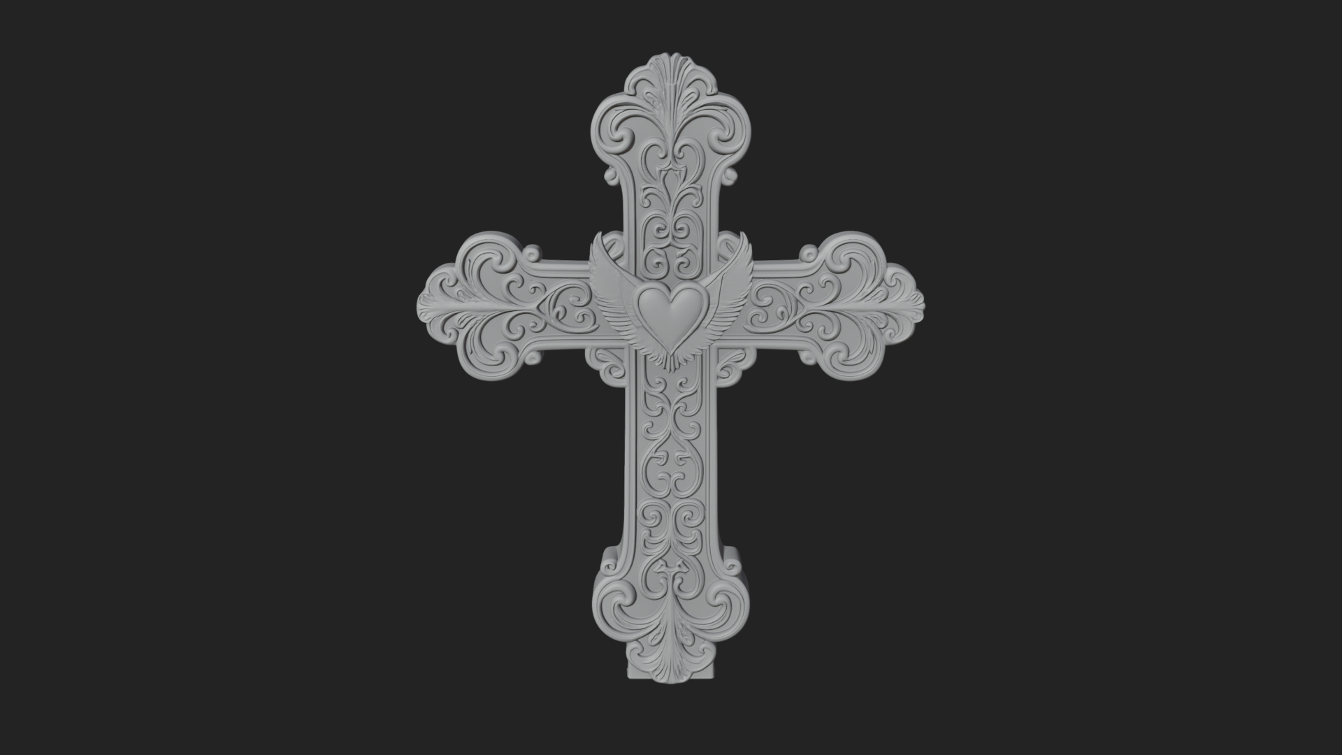 Carved Relief Wall Cross Design 221 3D Print Model 3D Model