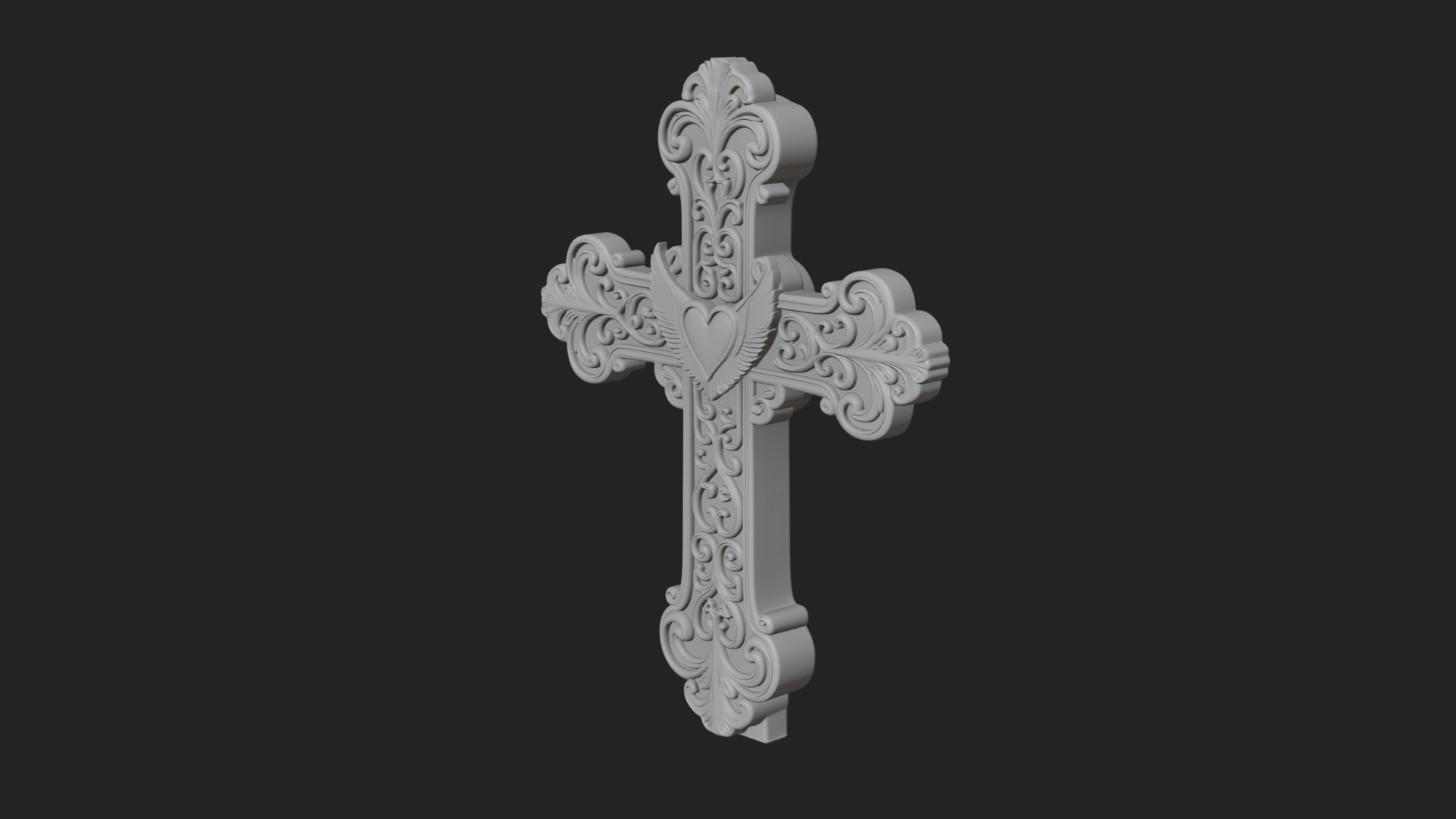 Carved Relief Wall Cross Design 221 3D Print Model 3D Model