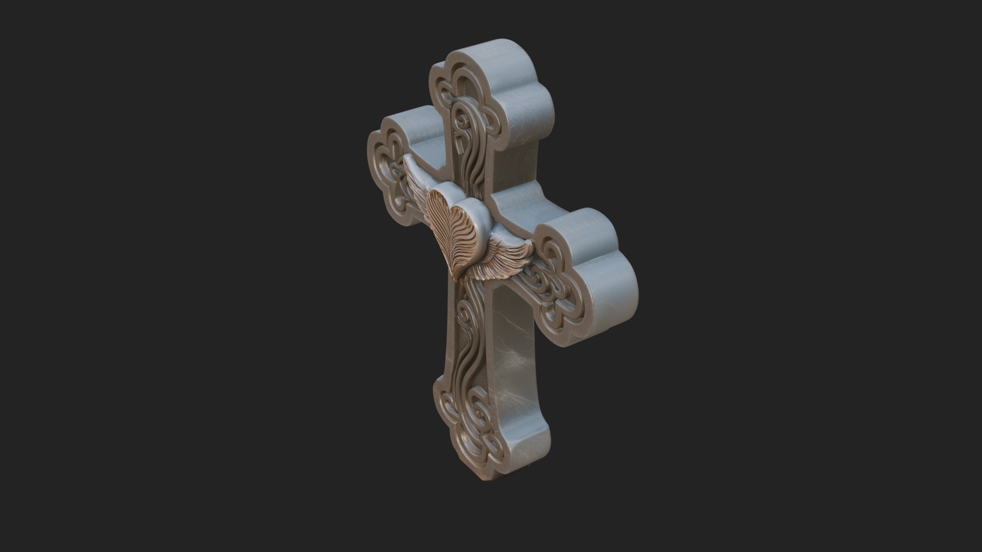 Carved Relief Wall Cross Design 222 3D Print Model 3D Model